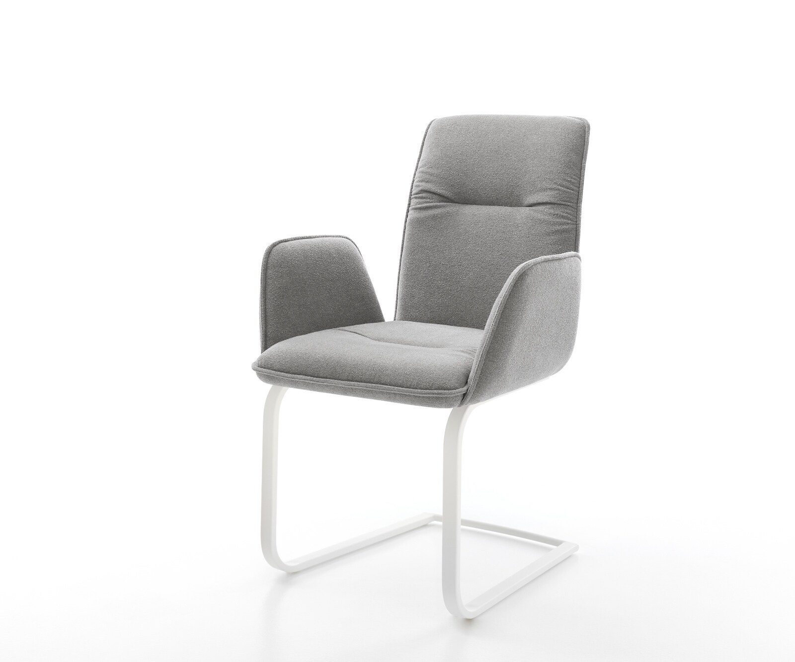 Cantilever Vinja-Flex tissu structuré doux gris pied cantilever plat blanc 1