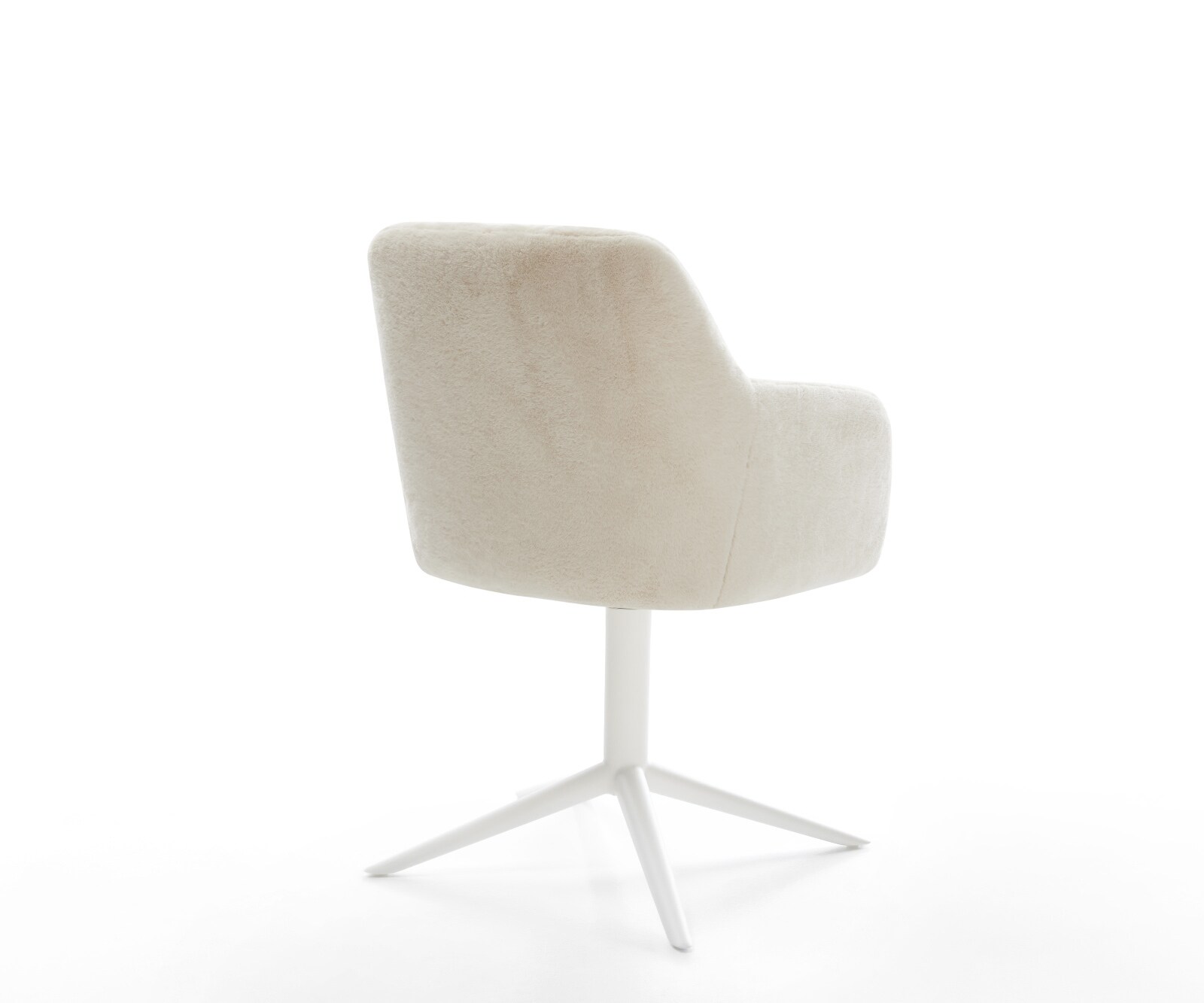 Chaise-pivotante Greg-Flex peluche crème-blanc pied de chaise 4 branches blanc pivotement sur 360° fonction bascule resorts ensachés 5