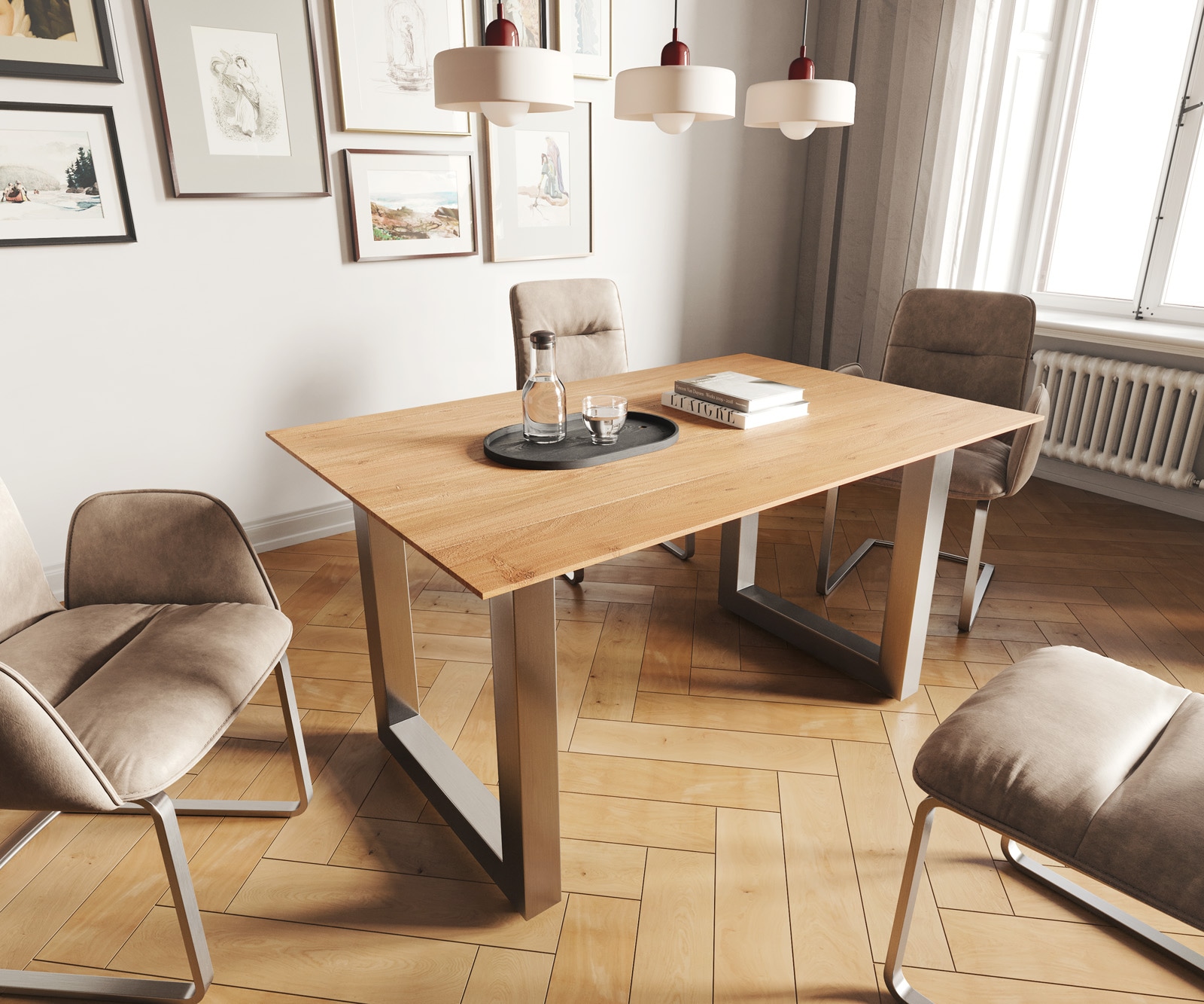 Table-à-manger Swiss-Edge en bois massif 5 Table-à-manger Swiss-Edge en bois massif 5