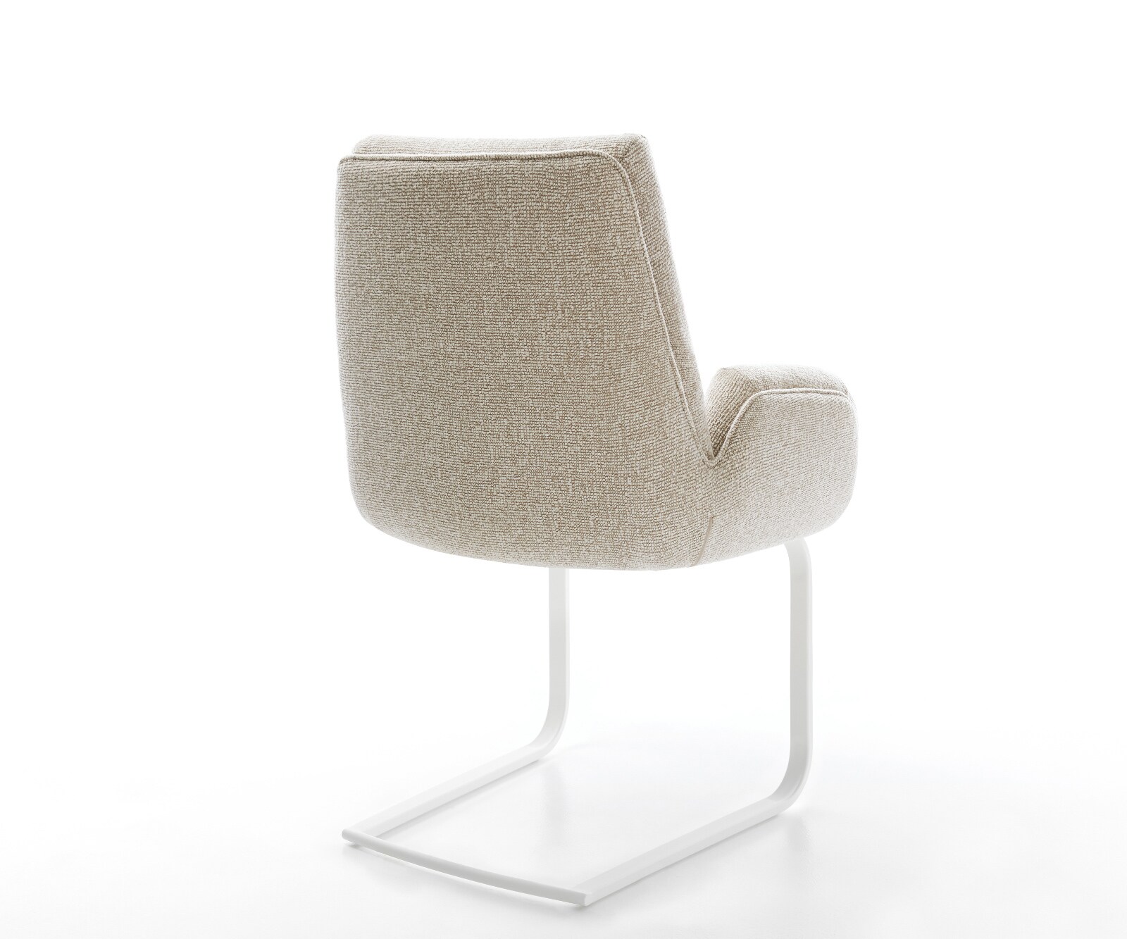 Cantilever Clea-Flex tissu tissé doux beige pied cantilever plat blanc 5