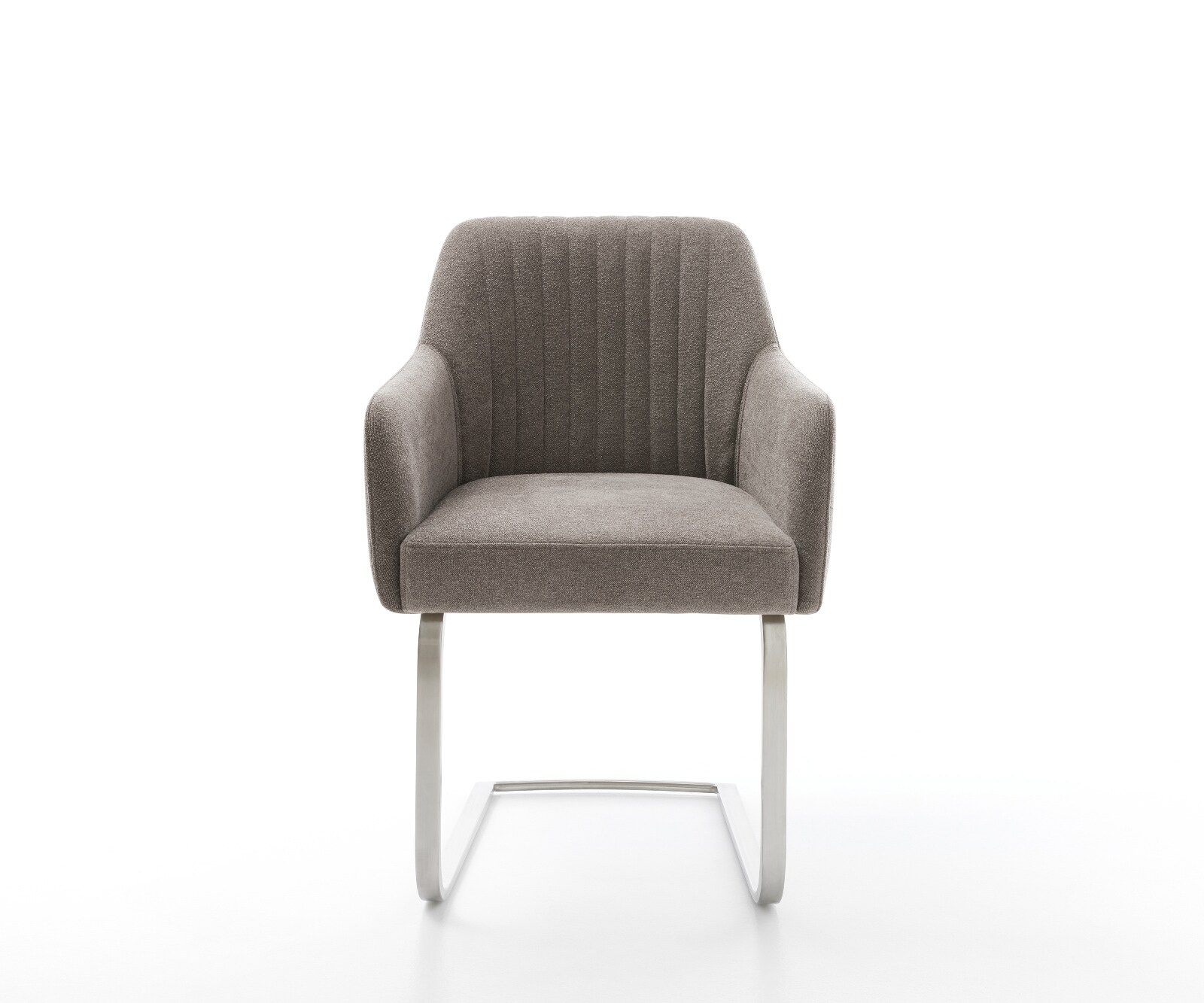 Cantilever Greg-Flex tissu structuré doux taupe pied cantilever plat acier inoxydable ressorts ensachés 1