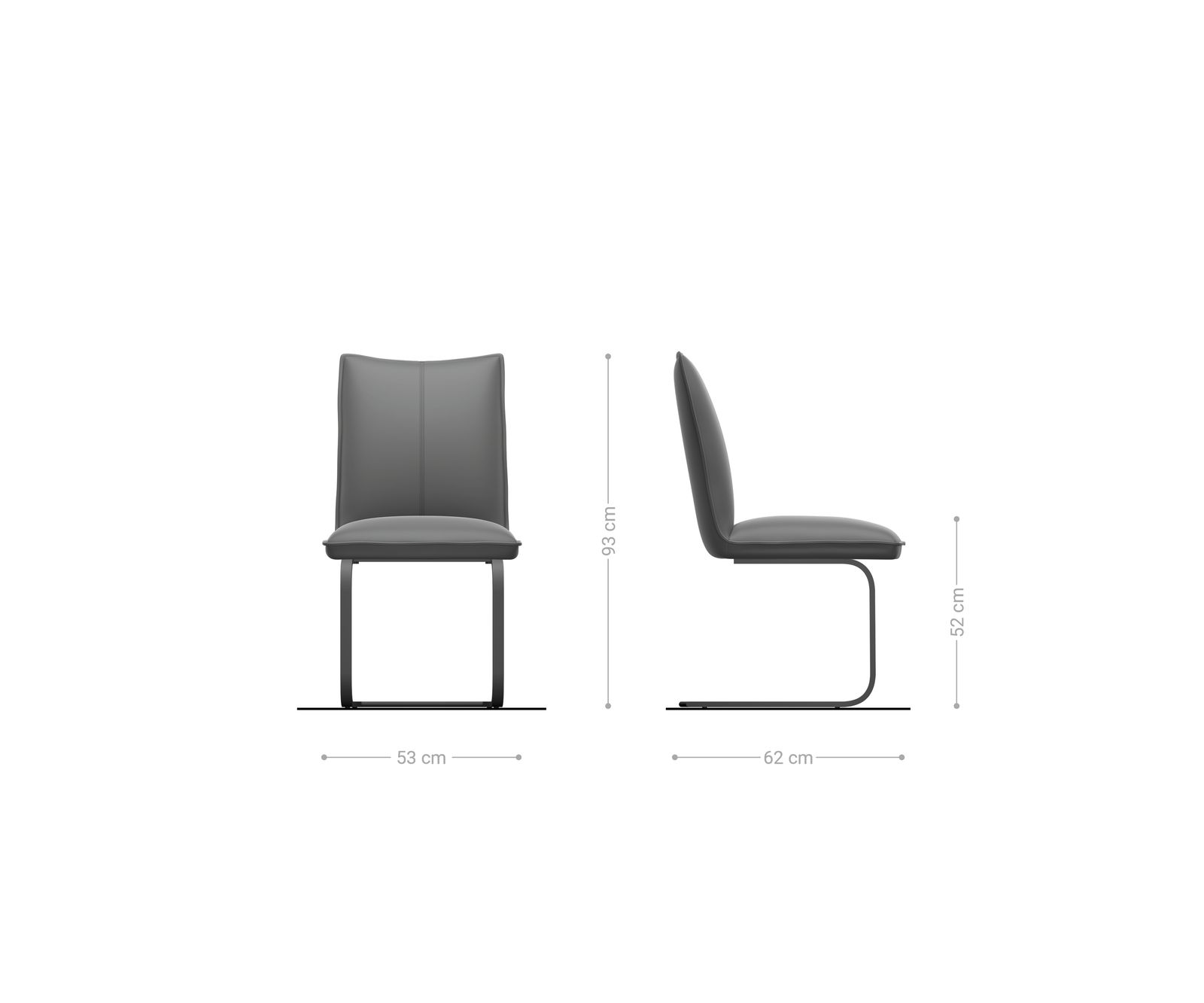 Cantilever Lelio-Flex tissu structuré doux gris pied cantilever plat acier inoxydable resorts ensachés 6