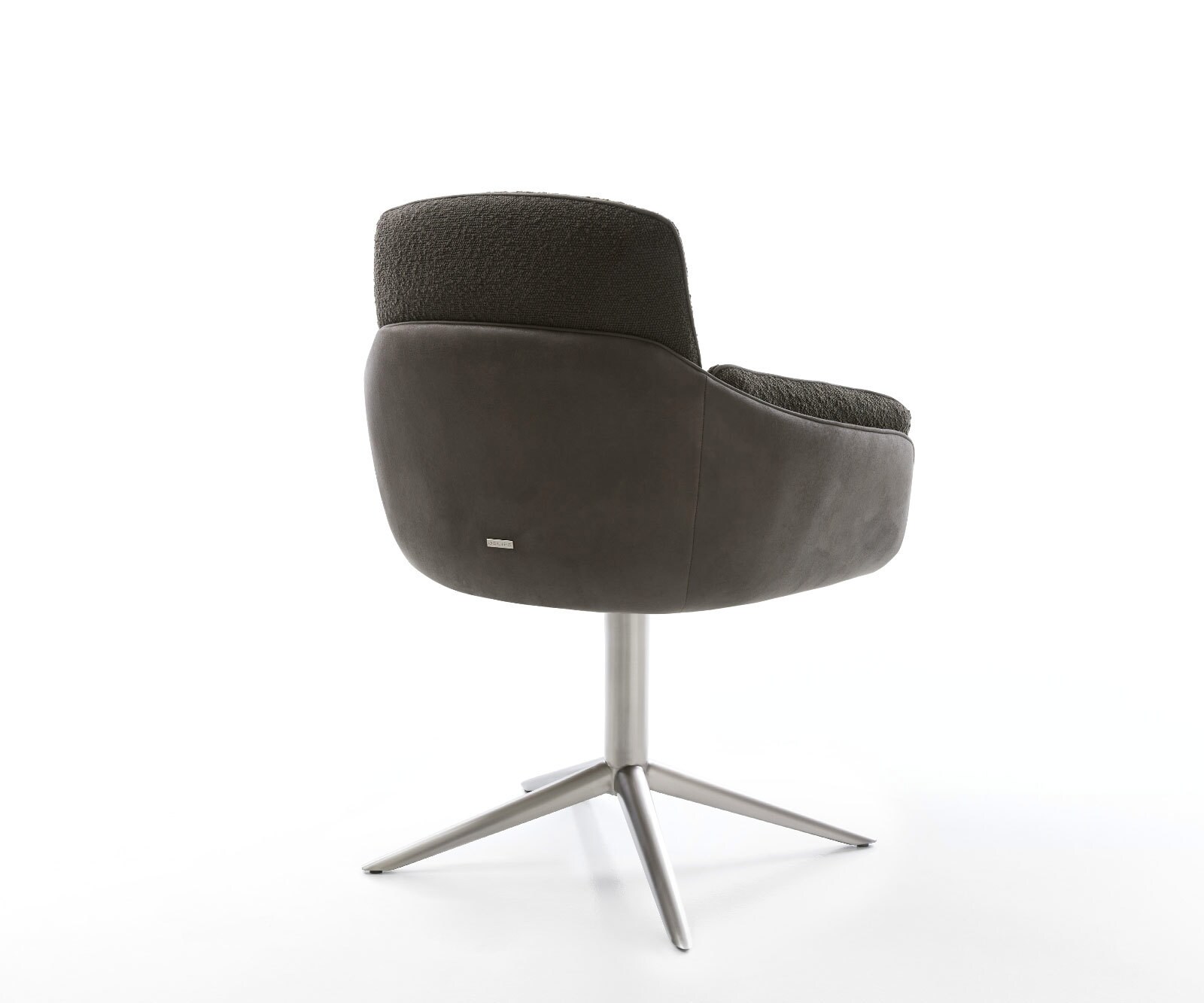 Chaise-pivotante Luan-Flex avec accoudoirs tissu mixte noir pied de chaise 4 branches acier inoxydable brossé pivotement sur 360° fonction bascule 5