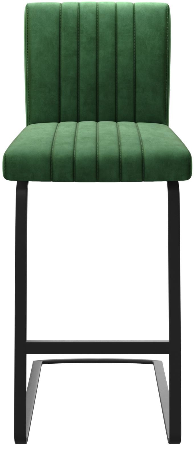 Chaise-de-bar Luiga-Flex velours vert chaise cantilever métal plat 3 Chaise-de-bar Luiga-Flex velours vert chaise cantilever métal plat 3