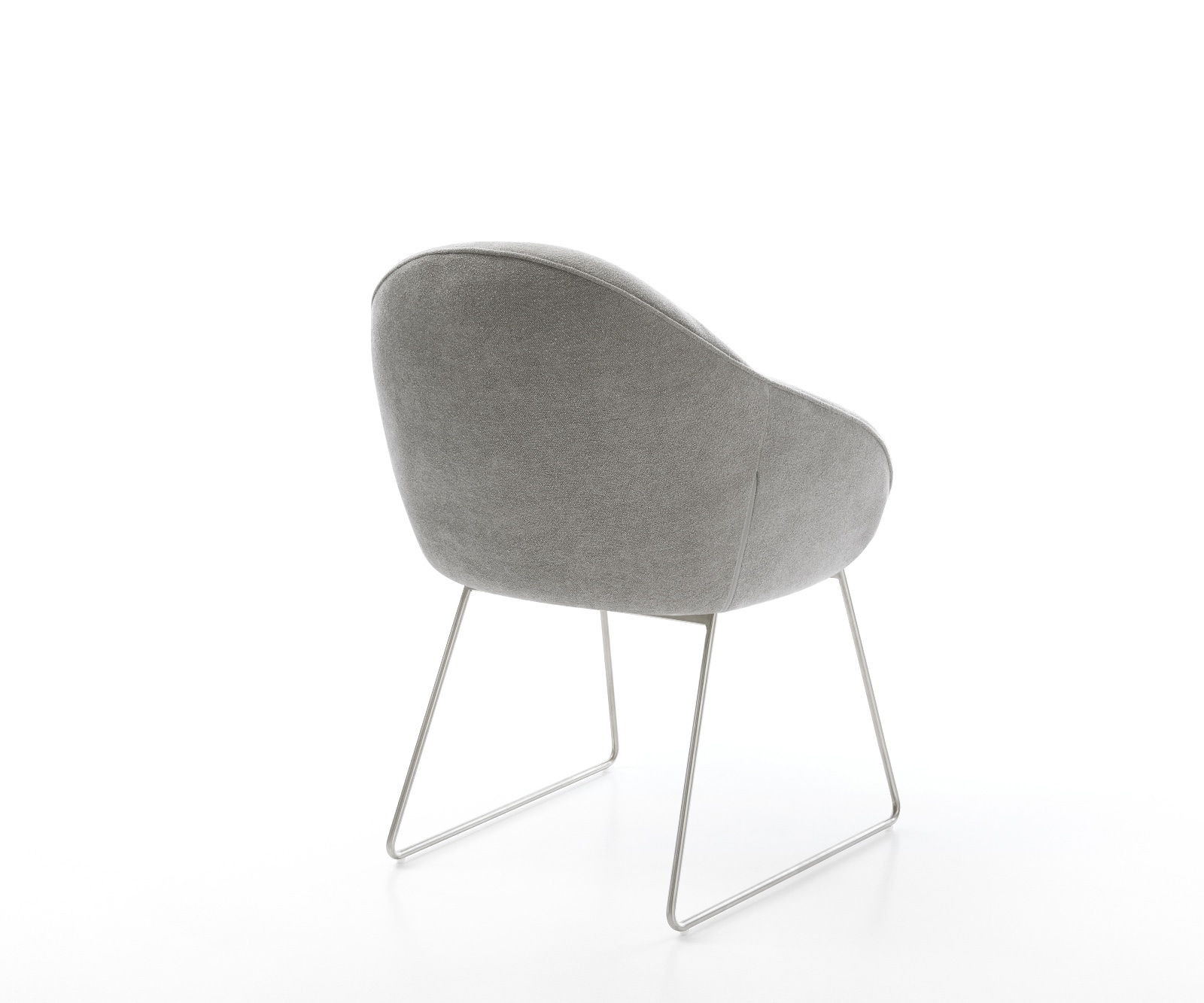 Chaise-de-salle-à-manger Gaio-Flex tissu structuré doux gris pied trapèze acier inoxydable 4 Chaise-de-salle-à-manger Gaio-Flex tissu structuré doux gris pied trapèze acier inoxydable 4