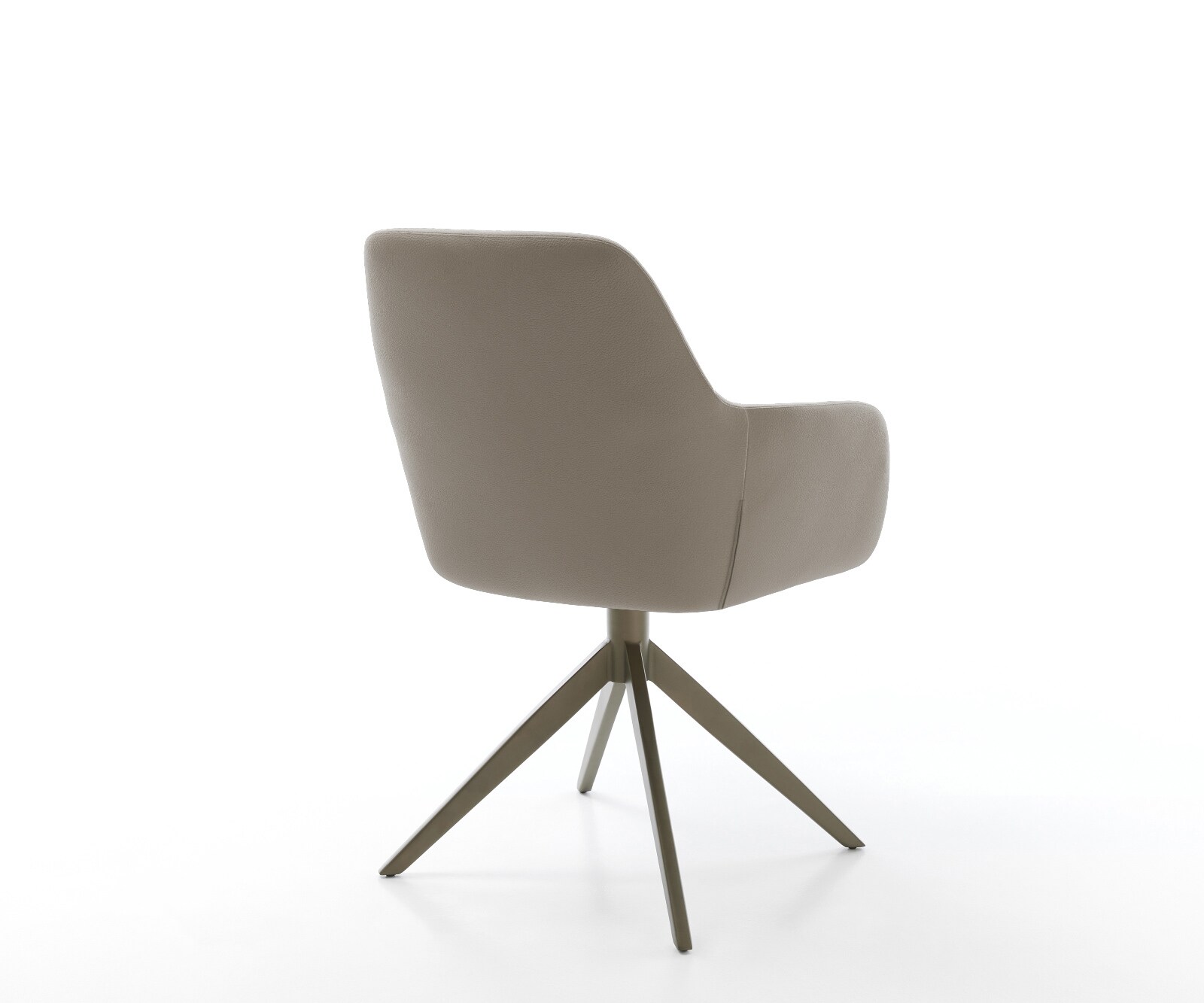 Chaise-pivotante Pejo-Flex cuir de vache couleur boue pied croisé large aspect titane pivotement sur 360° fonction bascule ressorts ensachés 5