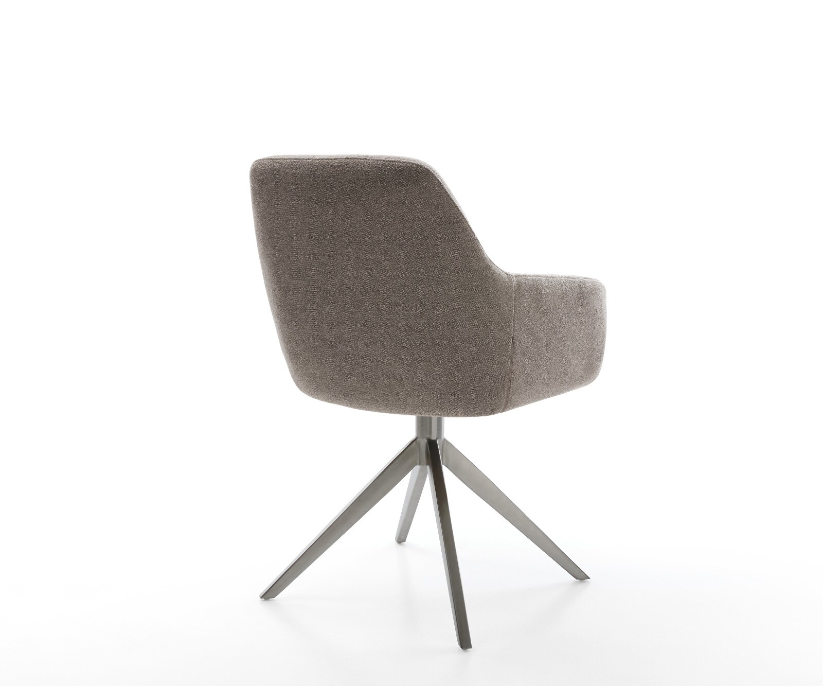 Chaise-pivotante Pejo-Flex tissu structuré doux taupe pied croisé large grafiete pivotement sur 360° fonction bascule ressorts ensachés 4