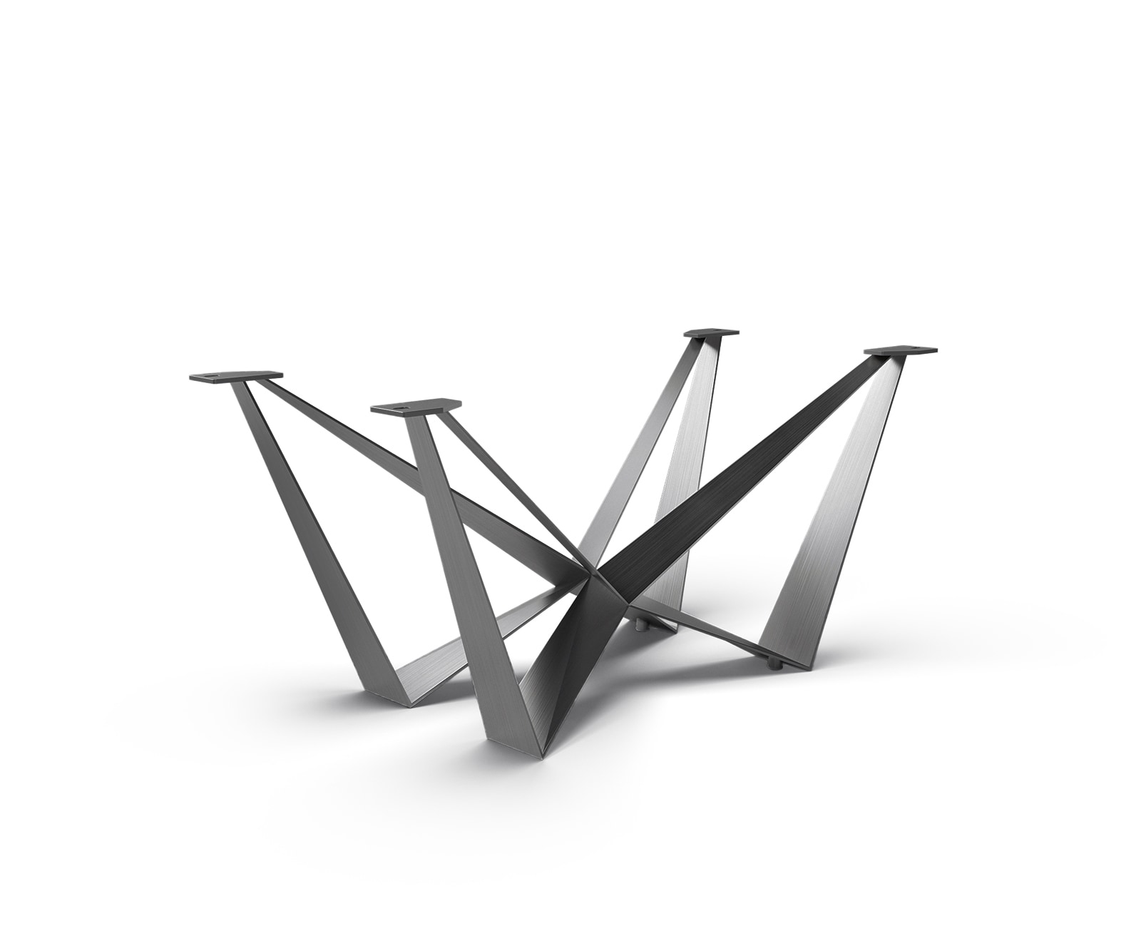 Piètement de table Spider en acier inoxydable graphite pour tables à rallonges de 180 à 300 cm