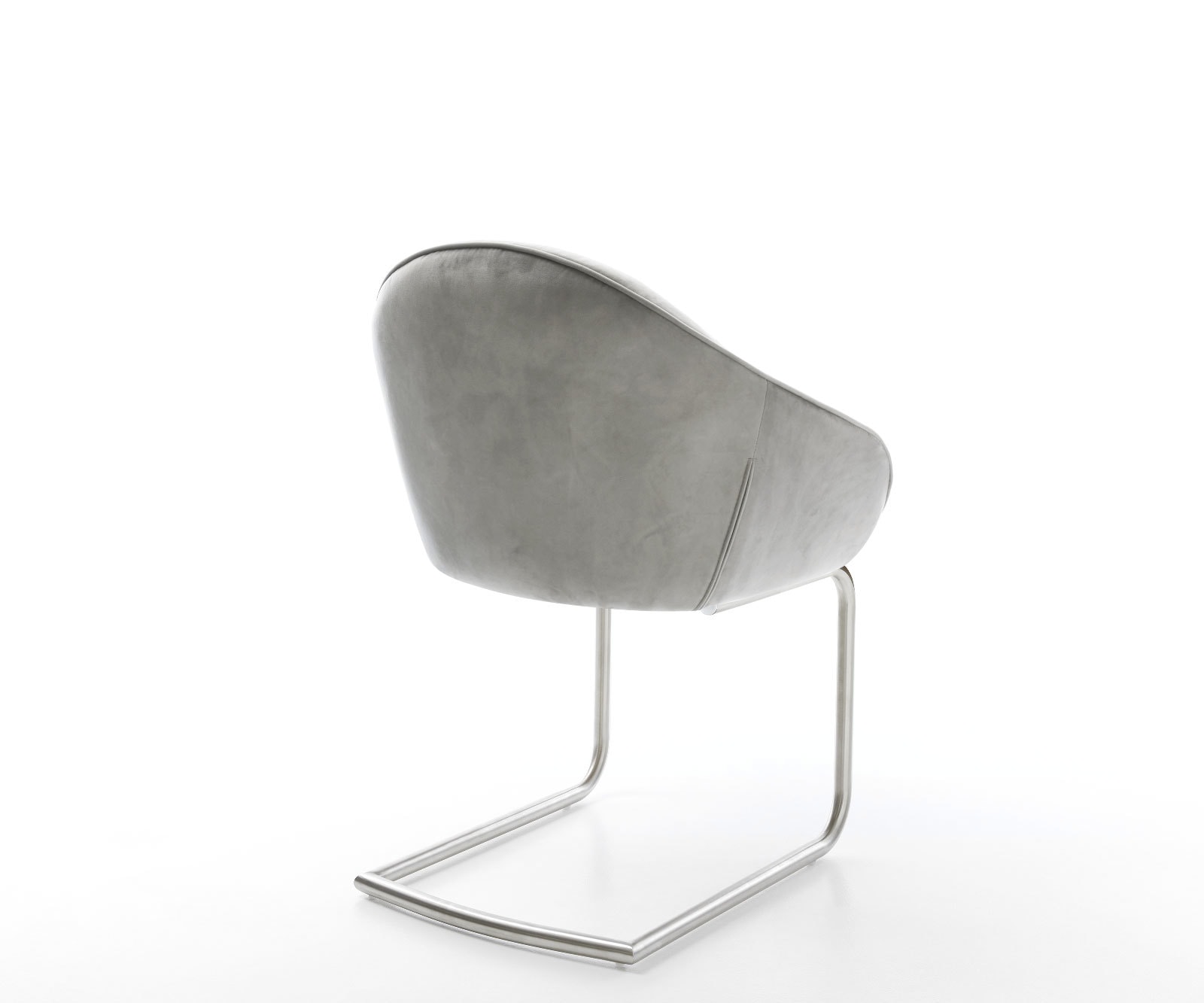 Cantilever Gaio-Flex velours gris pied cantilever rond acier inoxydable brossé 4 Cantilever Gaio-Flex velours gris pied cantilever rond acier inoxydable brossé 4