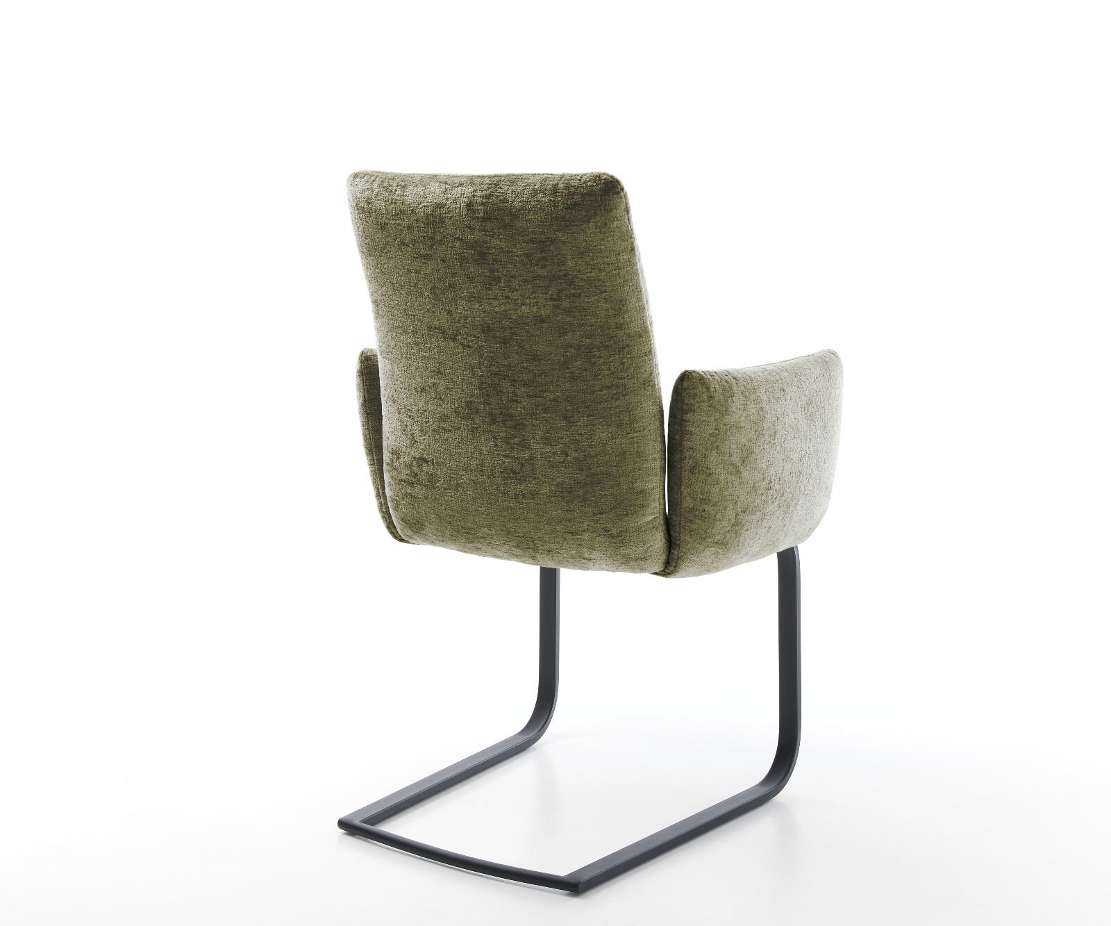 Cantilever Jova-Flex avec accoudoirs chenille olive pied cantilever plat noir ressorts ensachés 5