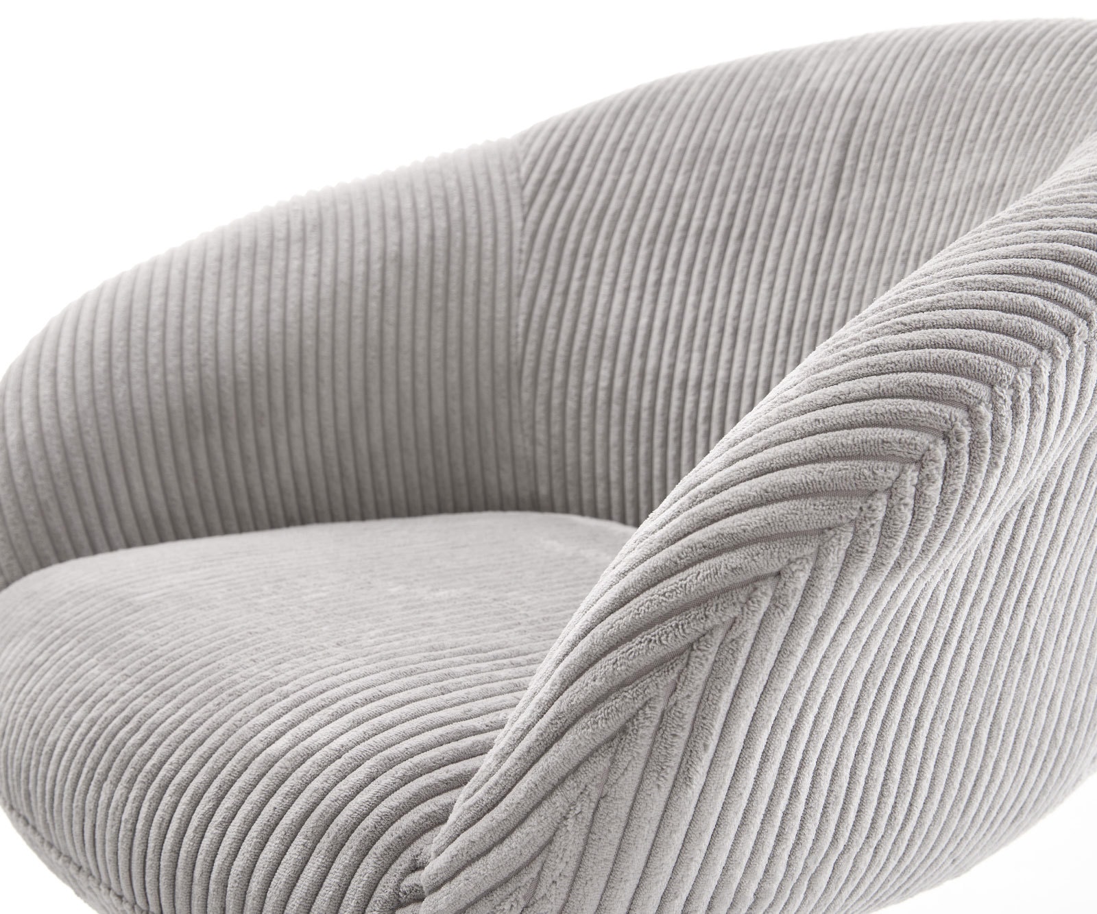 Chaise-pivotante Vinka-Flex côtelé gris argenté pied croisé large aspect titane pivotement sur 360° fonction bascule ressorts ensachés 3 Chaise-pivotante Vinka-Flex côtelé gris argenté pied croisé large aspect titane pivotement sur 360° fonction bascule ressorts ensachés 3