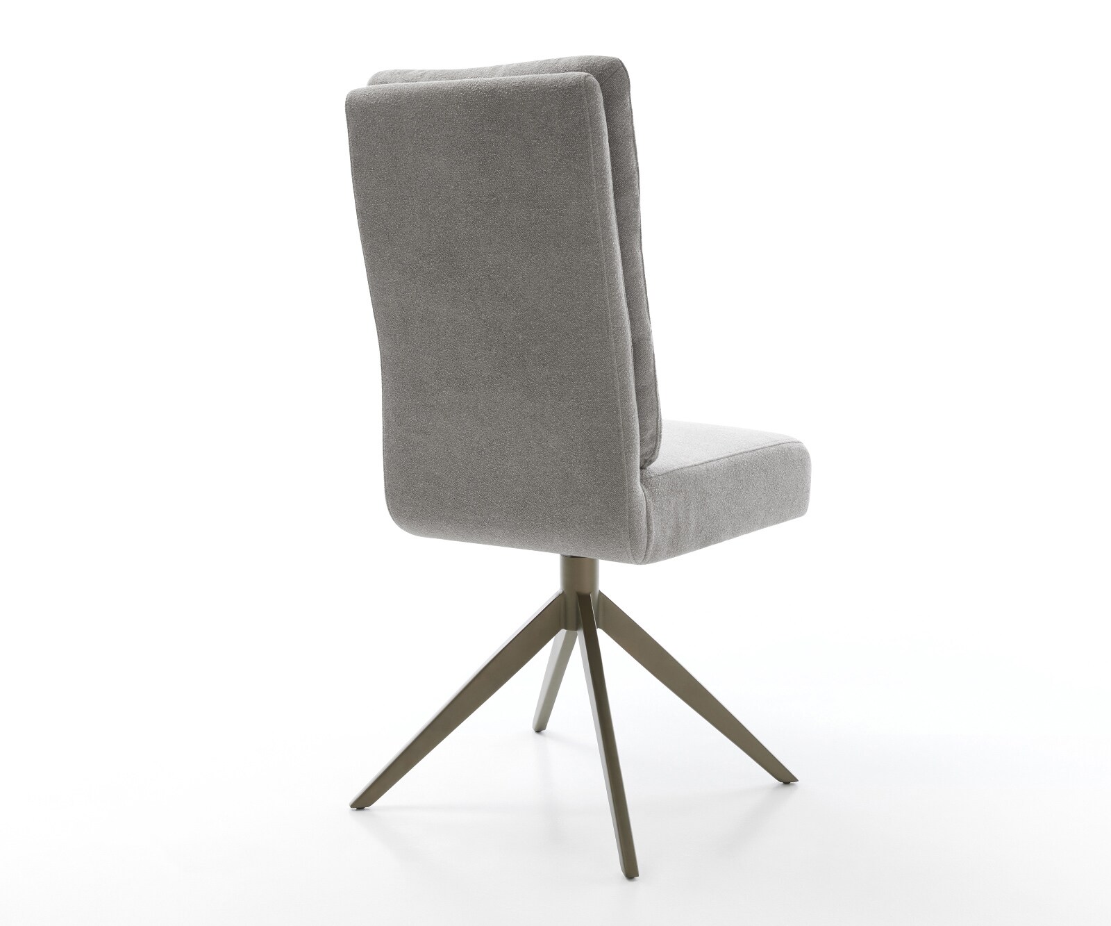 Chaise-pivotante Pela-Flex tissu structuré doux gris pied croisé large aspect titane pivotement sur 360° fonction bascule resorts ensachés 5