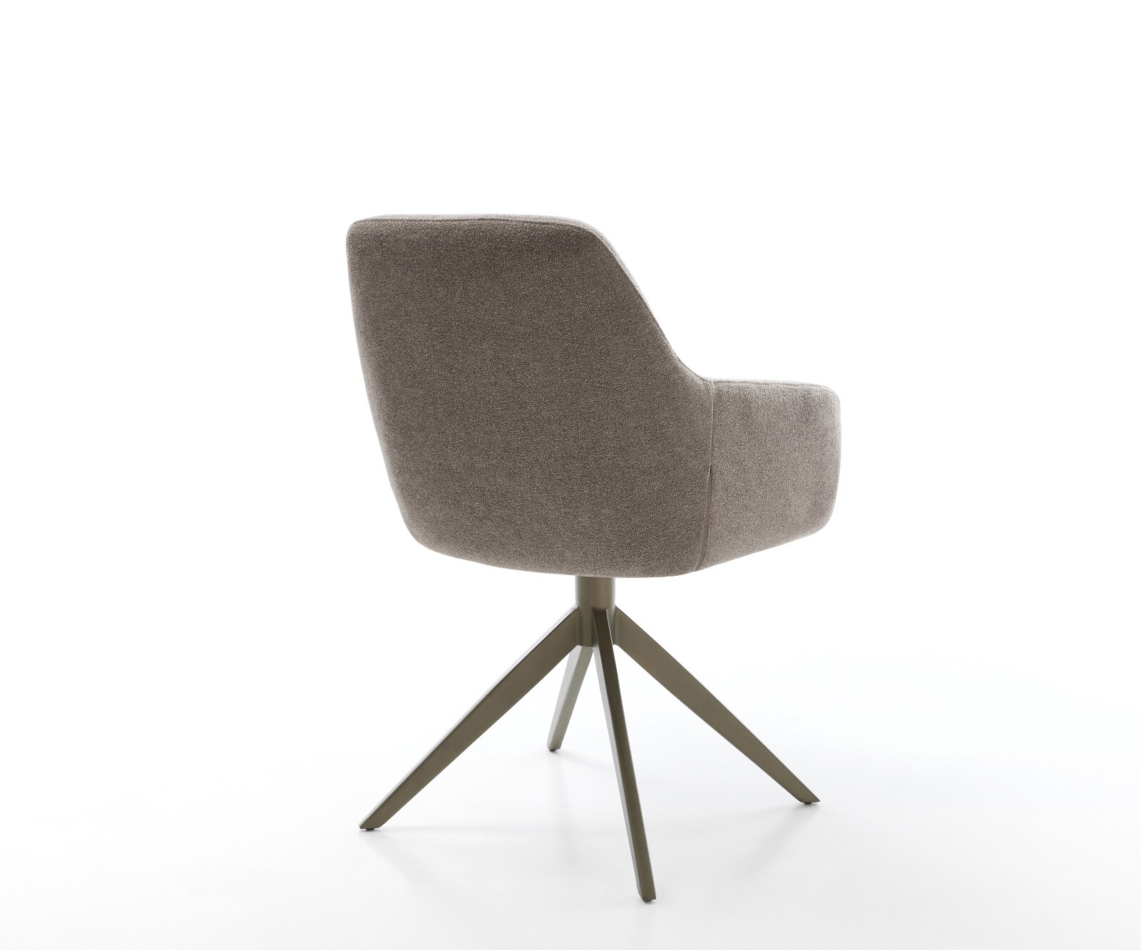 Chaise-pivotante Pejo-Flex tissu structuré doux taupe pied croisé large aspect titane pivotement sur 360° fonction bascule ressorts ensachés 4