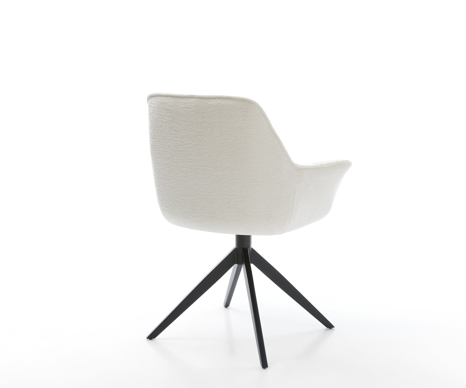 Chaise-pivotante Kaira-Flex bouclé doux beige pied croisé large noir pivotement sur 360° fonction bascule 4