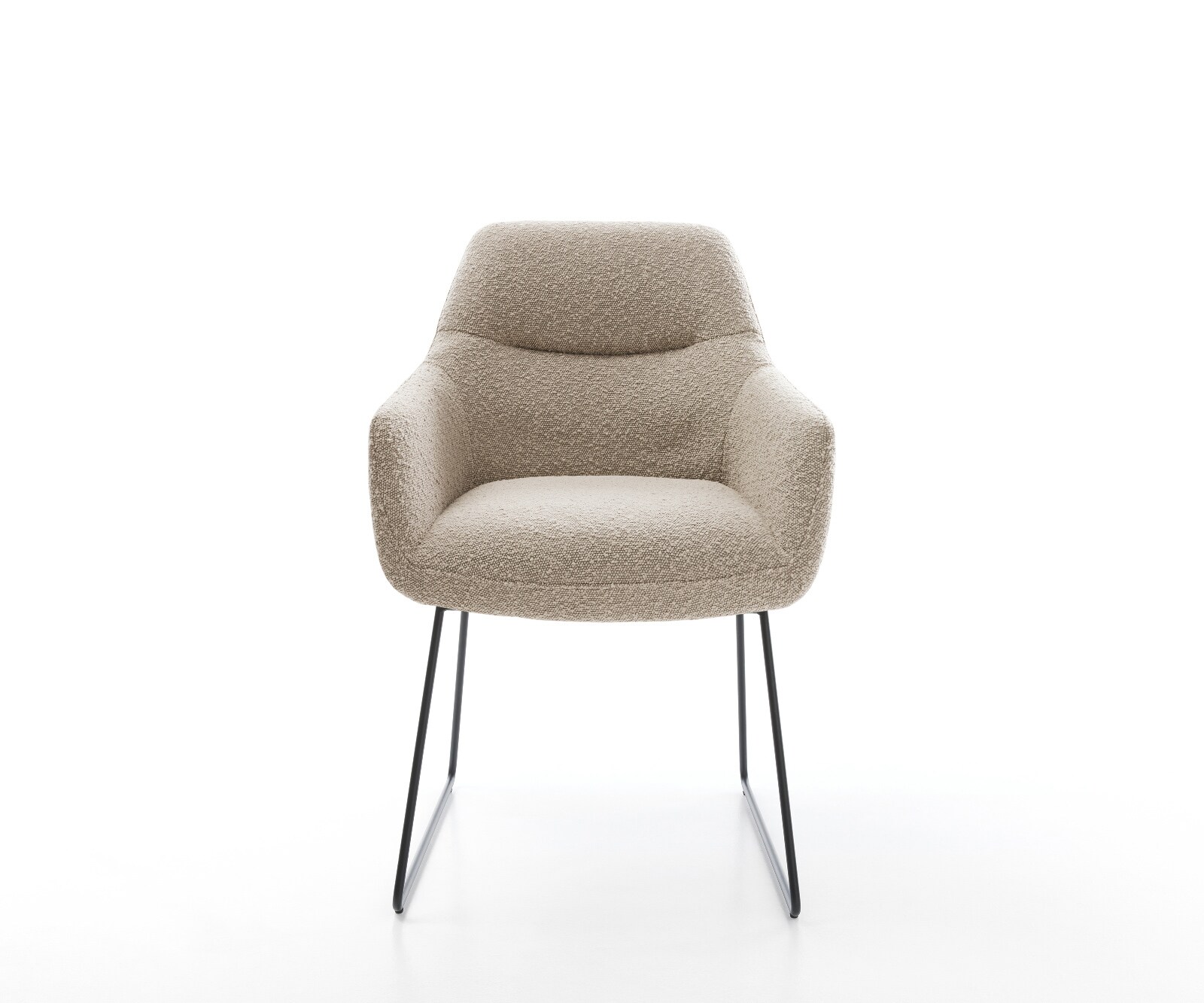 Chaise-de-salle-à-manger Pejo-Flex bouclé boue pied trapèze noir ressorts ensachés 1