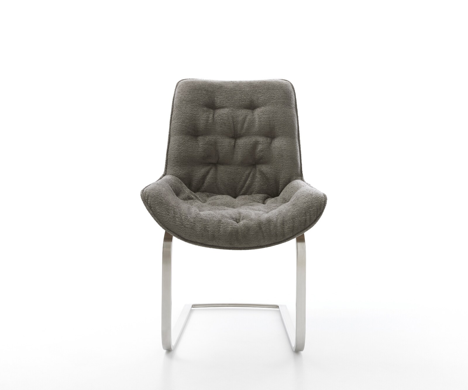Cantilever Taimi-Flex bouclé doux couleur boue pied cantilever plat acier inoxydable 2