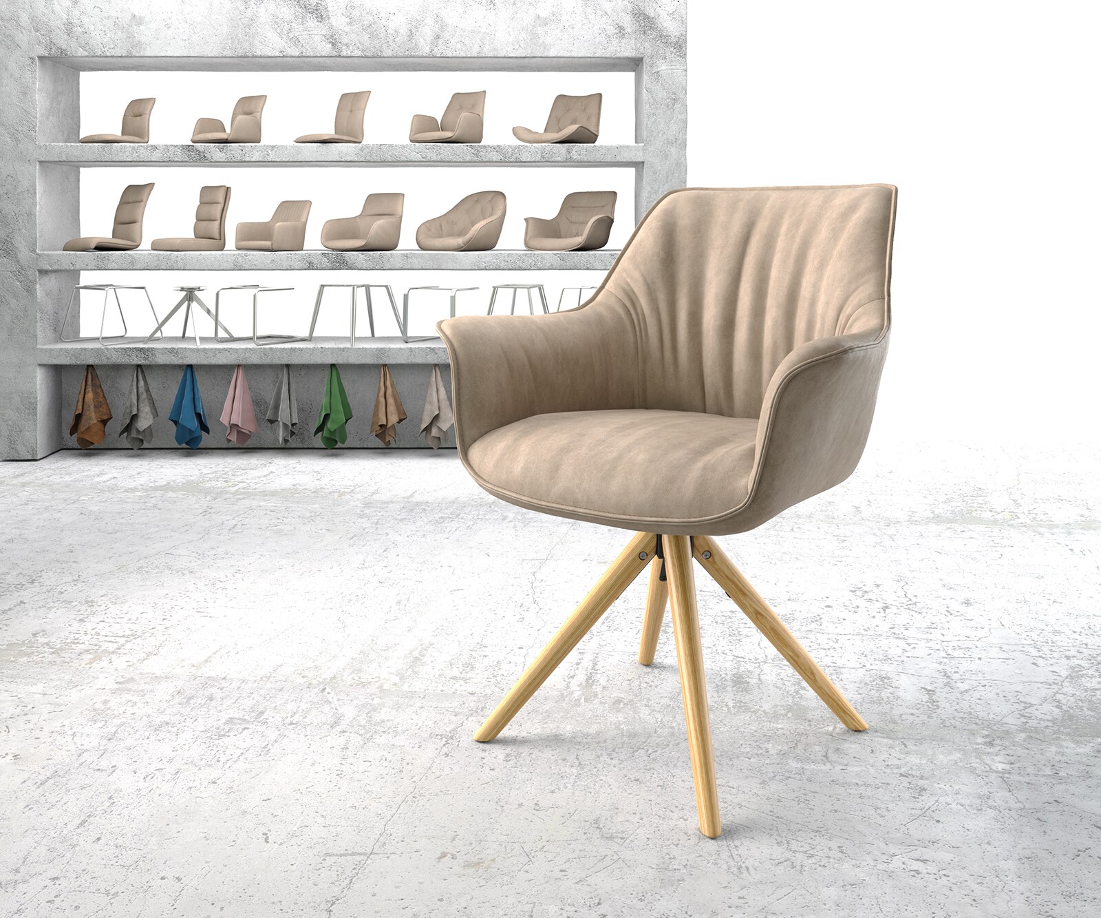 Chaise-de-salle-à-manger Keila-Flex avec accoudoirs  2