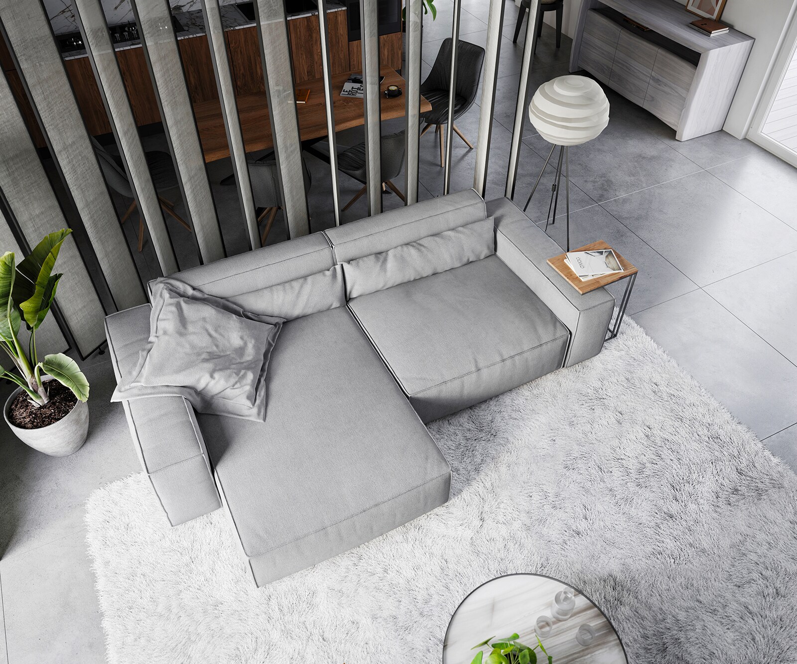Canapé d'angle Sirpio XL 270x170 cm Microfibre Gris Recamiere variable 3