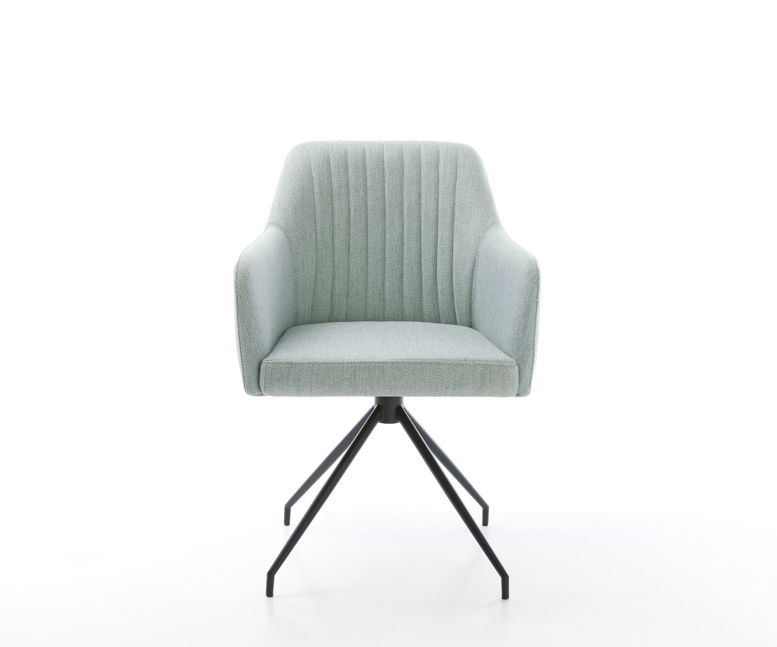 Chaise-de-salle-à-manger Greg-Flex rayures Vert menthe pied croisé conique noir 1