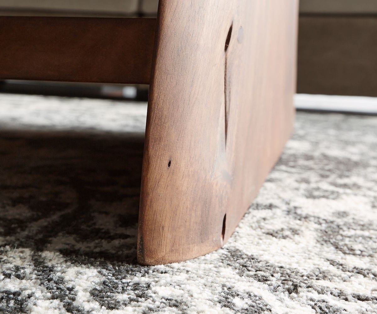 Table-basse Live-Edge 130x60 cm acacia marron tronc d'arbre 7