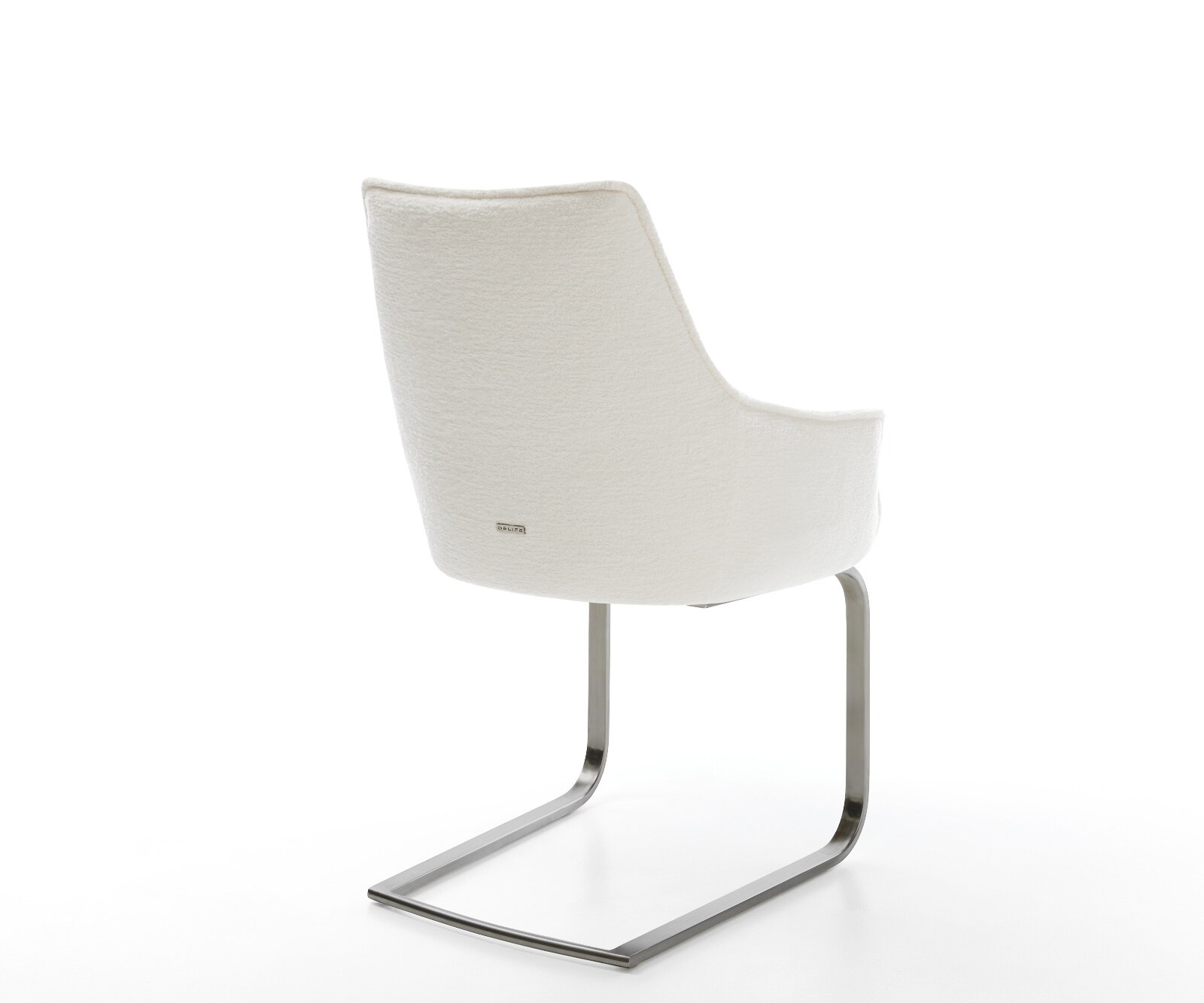 Cantilever Alja-Flex avec accoudoirs bouclé doux beige pied cantilever plat grafiete resorts ensachés 5