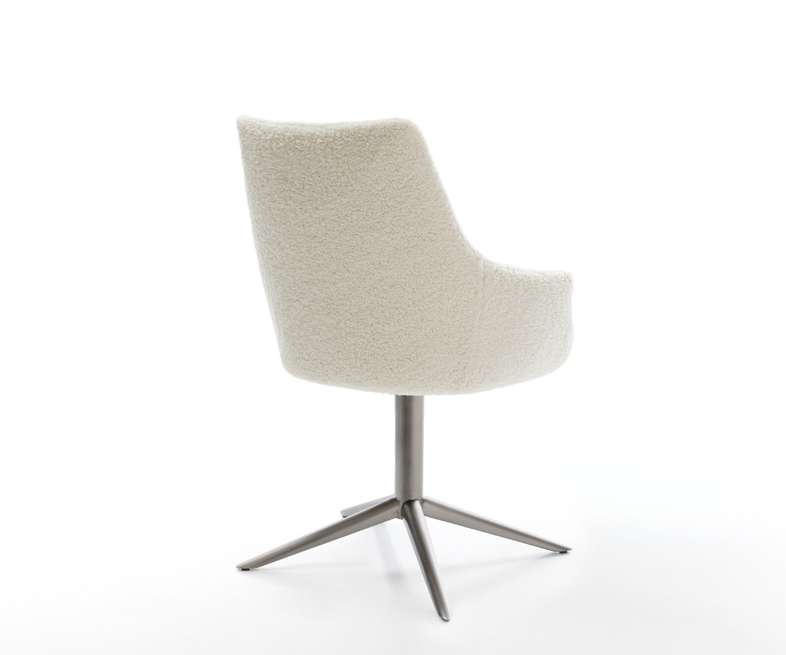 Chaise-pivotante Alja-Flex avec accoudoirs tissu teddy beige pied de chaise 4 branches grafiete pivotement sur 360° fonction bascule resorts ensachés 5