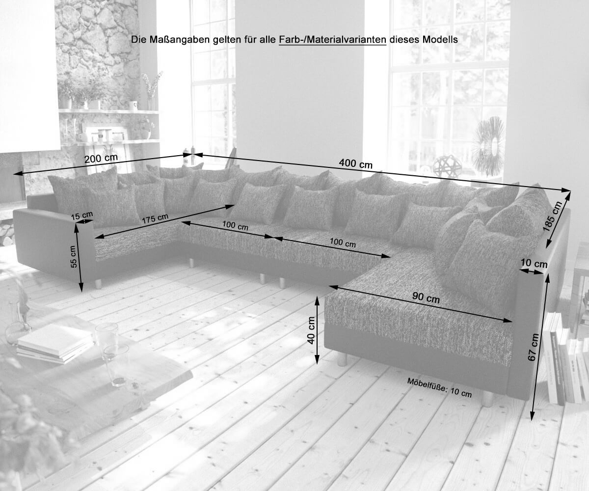 Canapé-Panoramique Clovis XL Noir avec accoudoir modulable 8