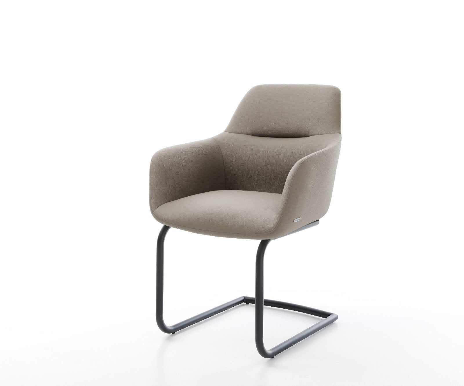 Cantilever Pejo-Flex cuir de vache couleur boue pied cantilever rond noir ressorts ensachés 1