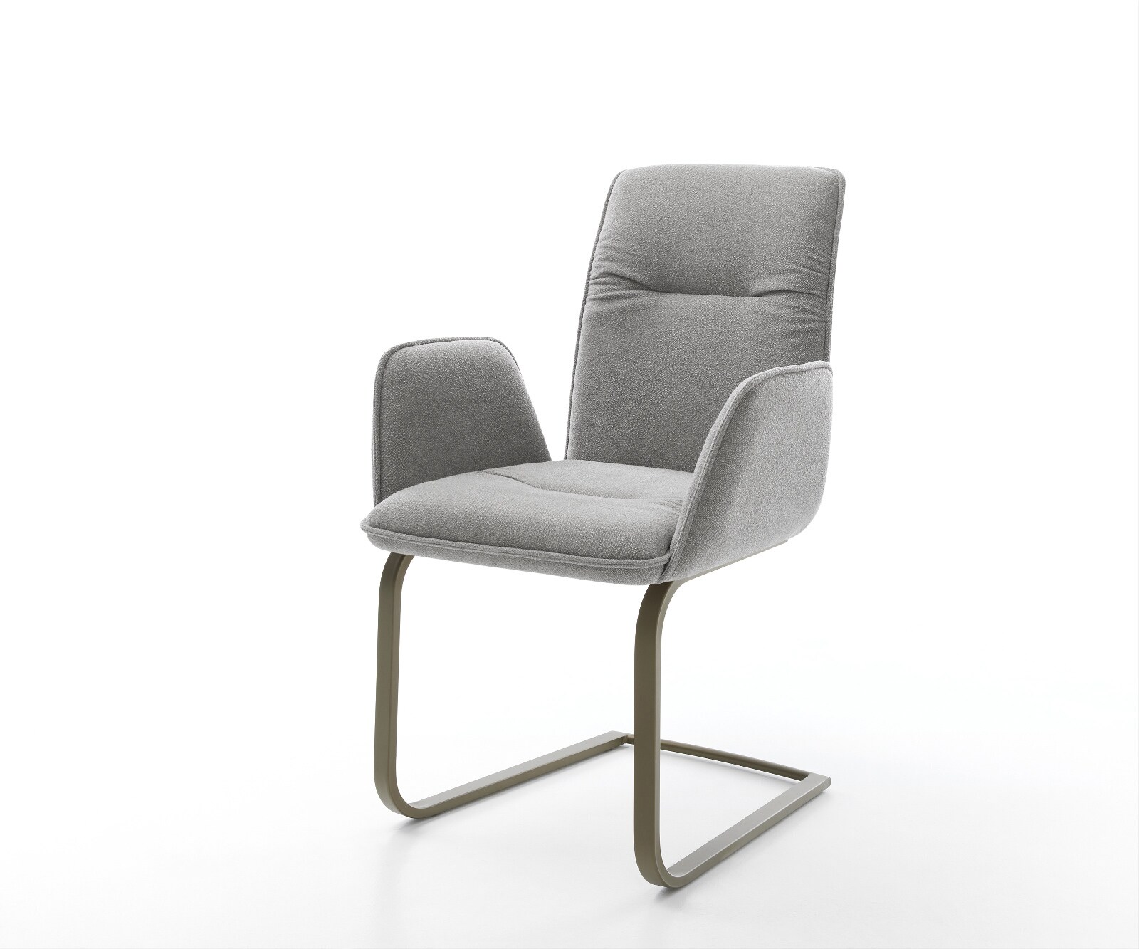 Cantilever Vinja-Flex tissu structuré doux gris pied cantilever plat aspect titane 1