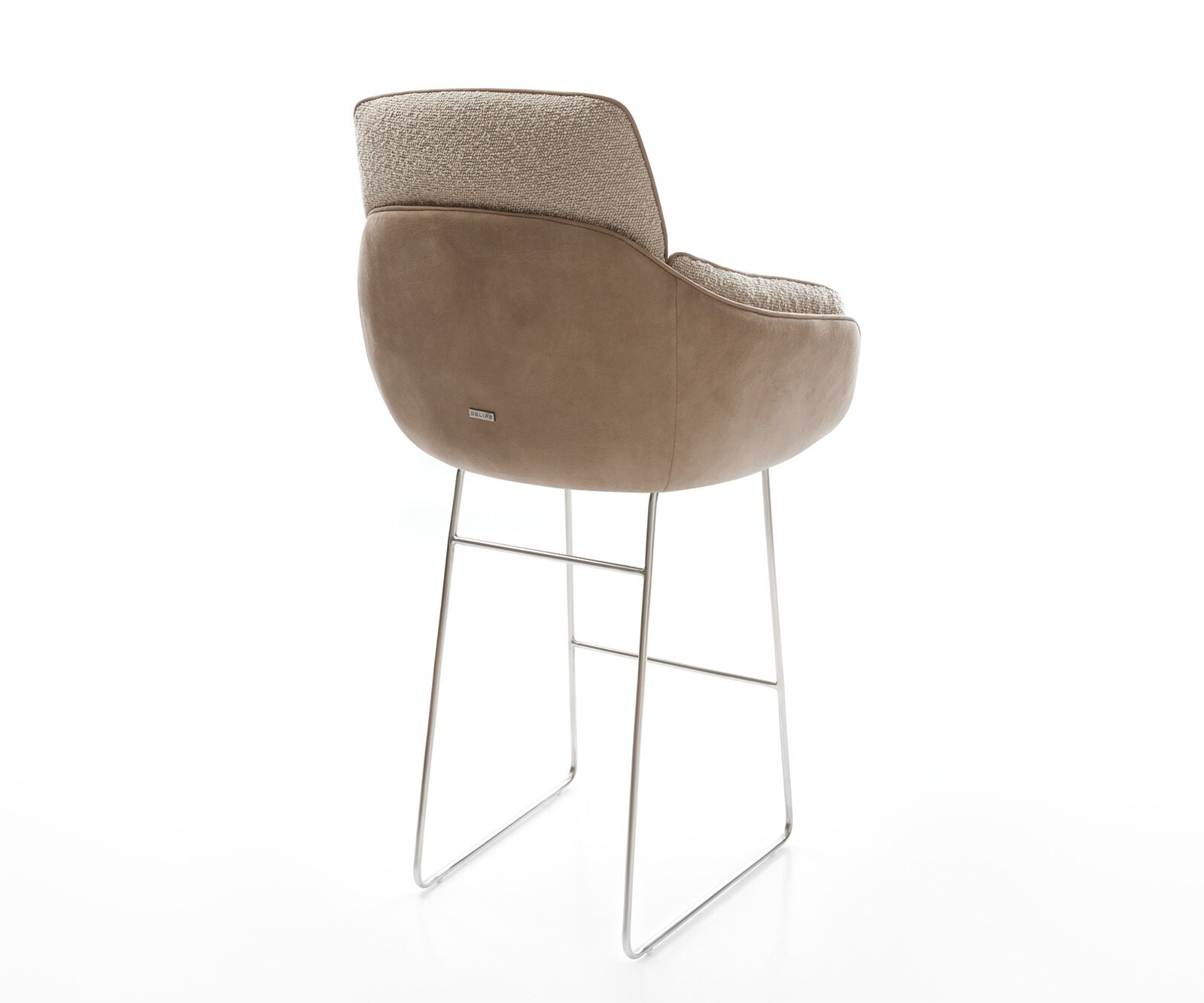 Chaise-de-bar Luan-Flex mélange de matériaux boue piétement traîneau inox ressorts ensachés 5