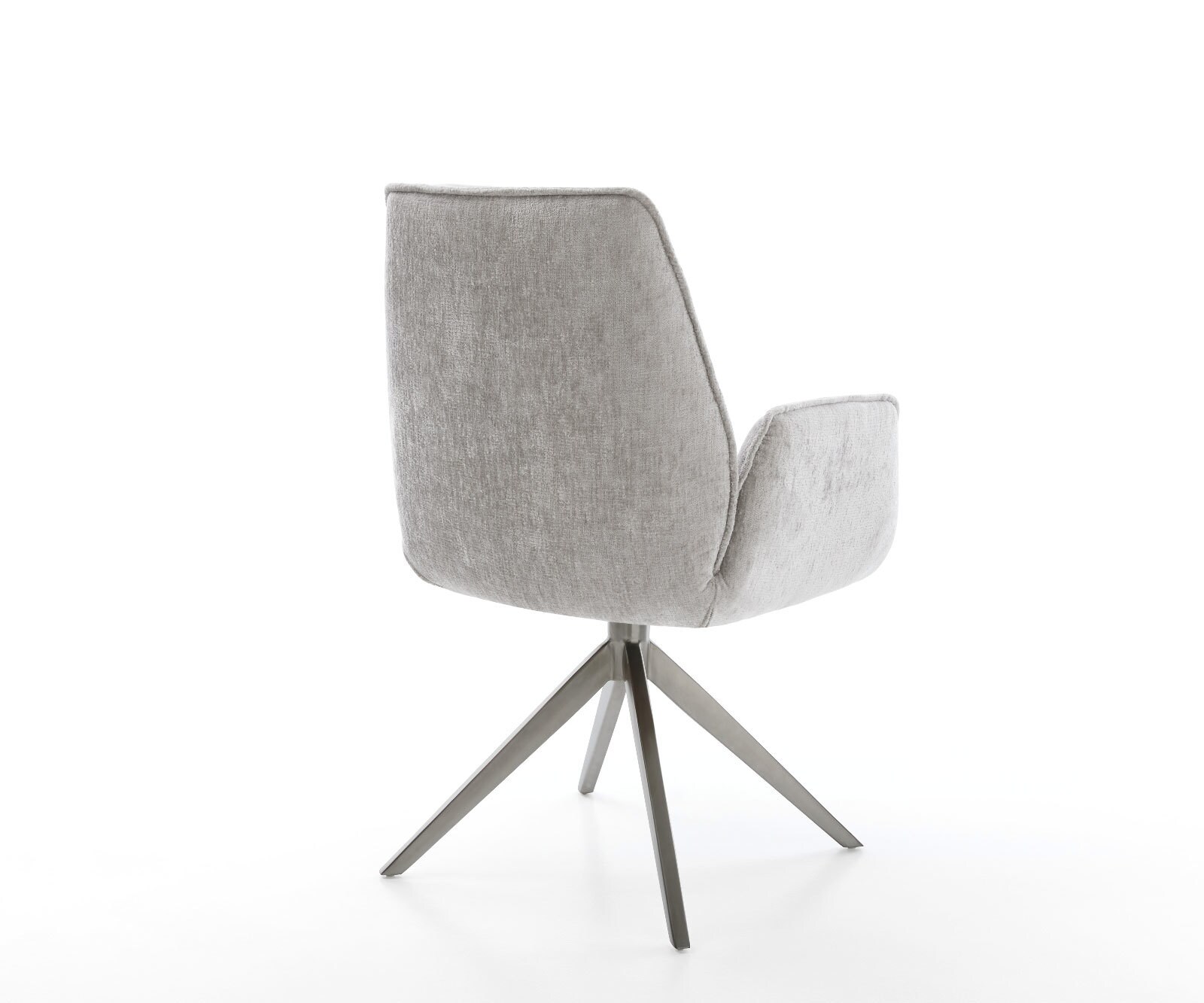 Chaise-pivotante Zoa-Flex chenille gris argenté pied croisé large grafiete pivotement sur 360° fonction bascule ressorts ensachés 5