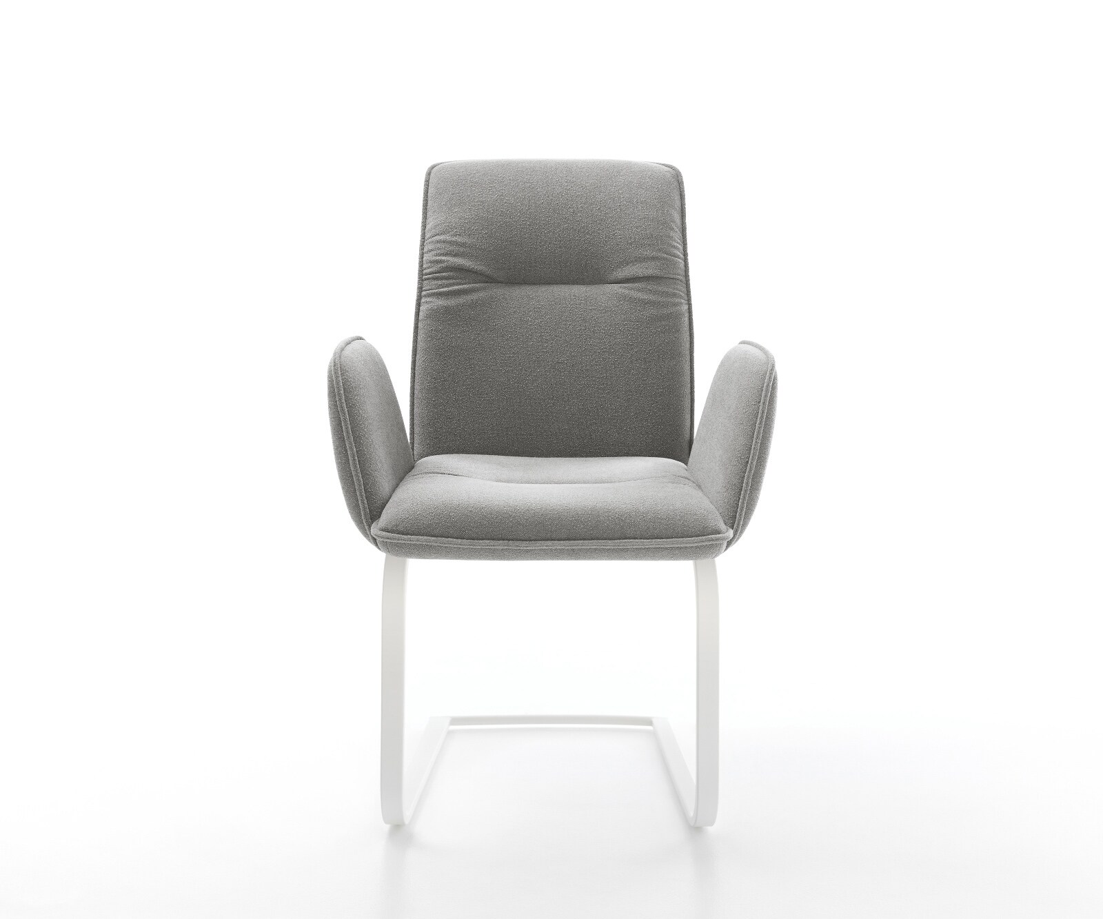 Cantilever Vinja-Flex tissu structuré doux gris pied cantilever plat blanc 2