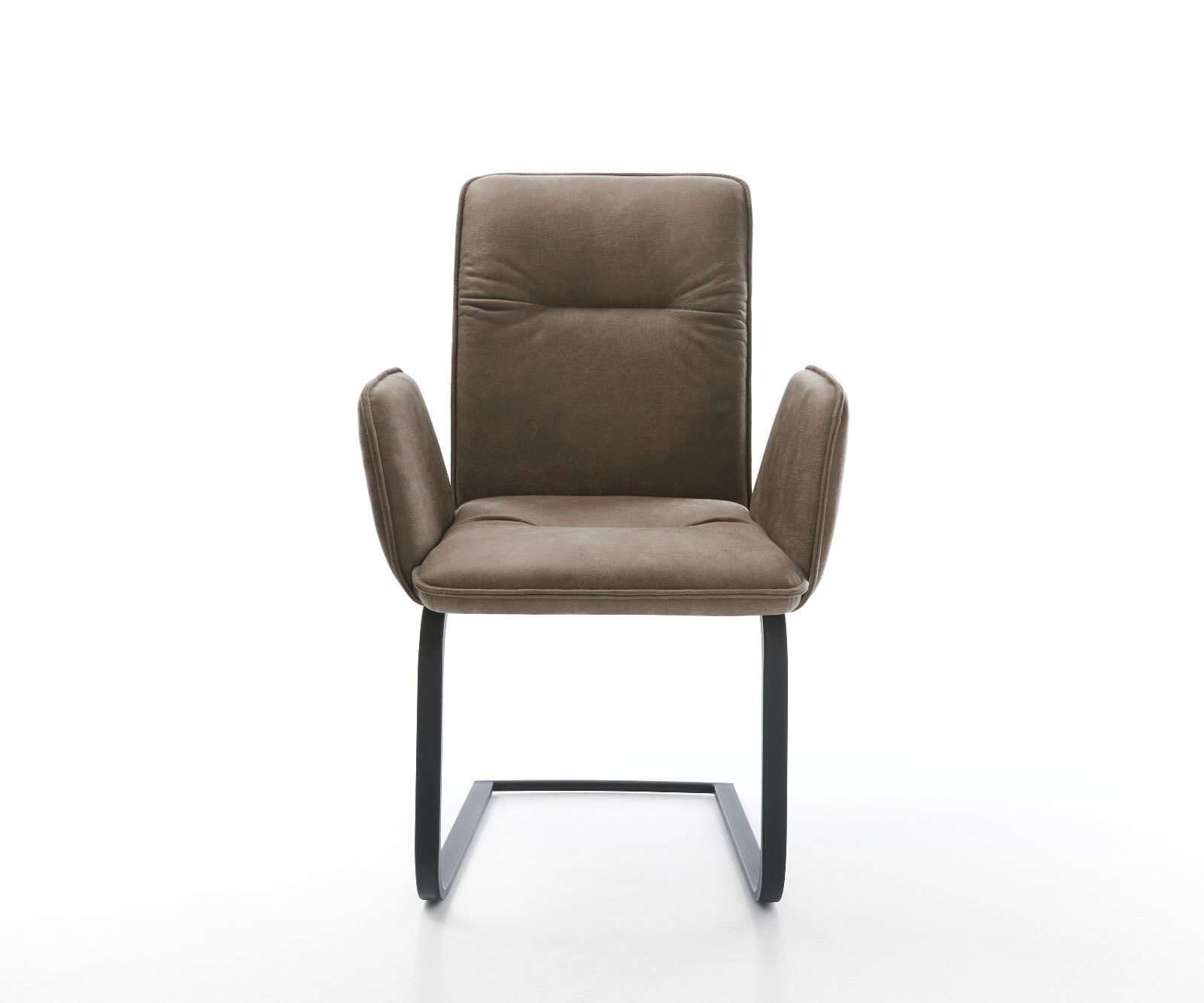 Cantilever Vinja-Flex microvelours taupe vintage pied cantilever plat noir 1