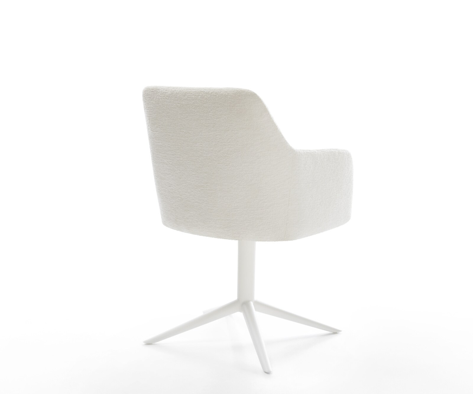 Chaise-pivotante Greg-Flex bouclé doux beige pied de chaise 4 branches blanc pivotement sur 360° fonction bascule resorts ensachés 5