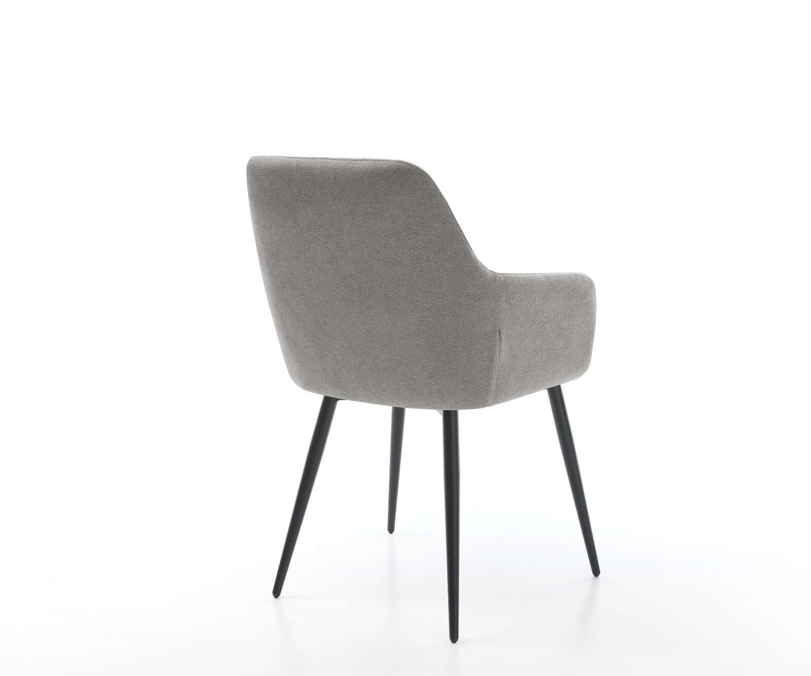Chaise-de-salle-à-manger Pejo-Flex tissu structuré doux gris 4 pieds coniques noir resorts ensachés 5