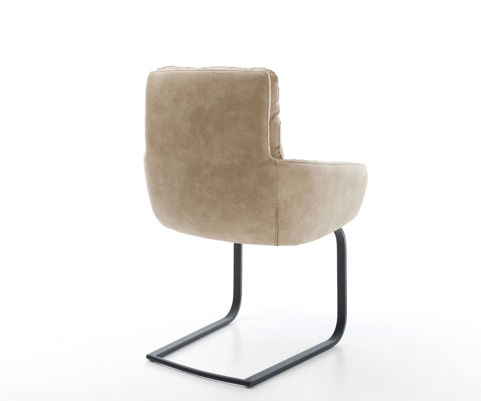 Cantilever Abelia-Flex avec accoudoirs microvelours beige vintage pied cantilever plat noir 4 Cantilever Abelia-Flex avec accoudoirs microvelours beige vintage pied cantilever plat noir 4