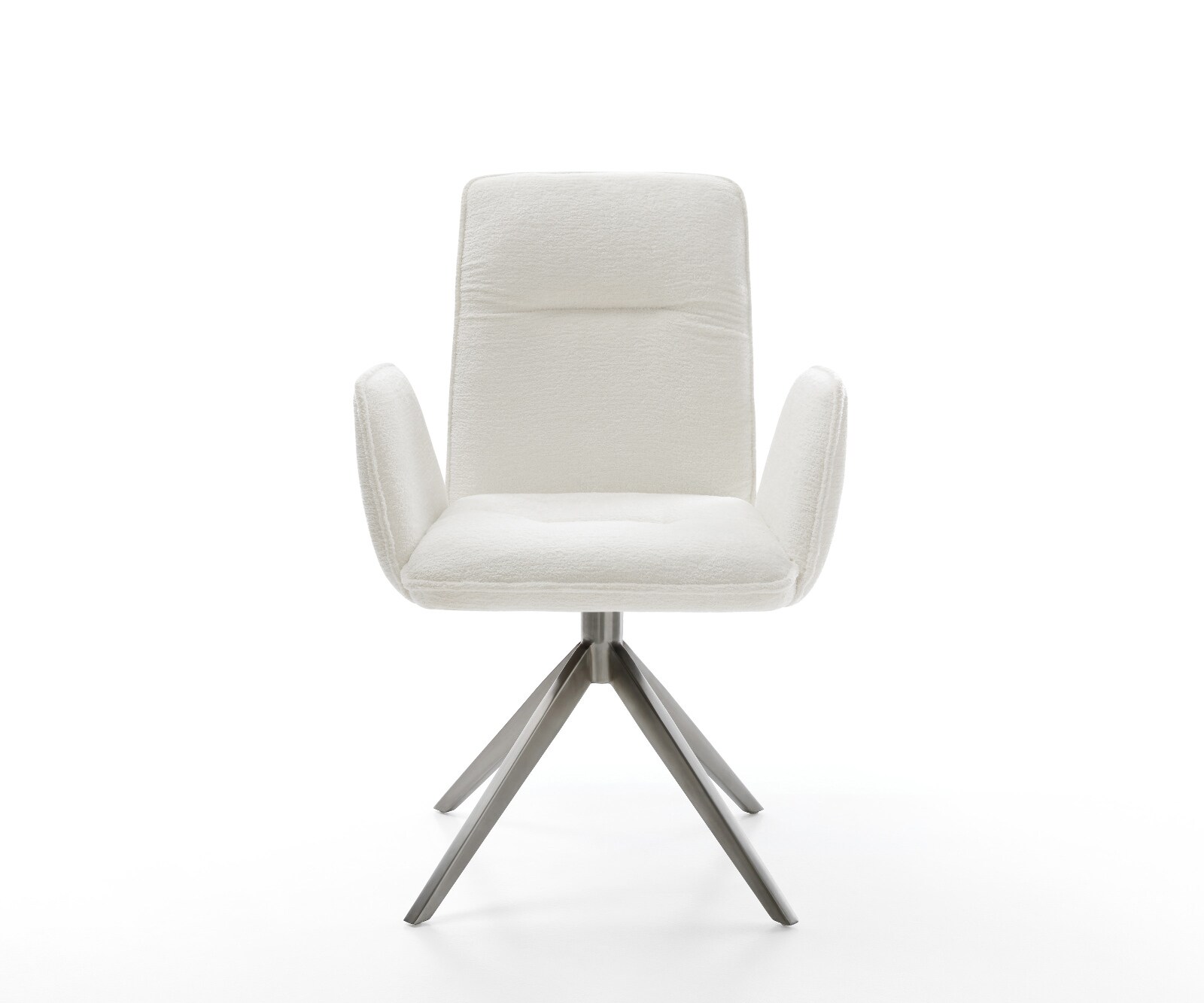 Chaise-pivotante Vinja-Flex bouclé doux beige pied croisé large grafiete pivotement sur 360° fonction bascule 2