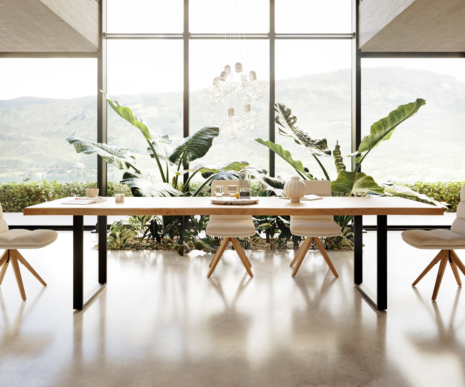 Table à manger Edge 300x100 chêne nature patin noir Live-Edge 3 Table à manger Edge 300x100 chêne nature patin noir Live-Edge 3