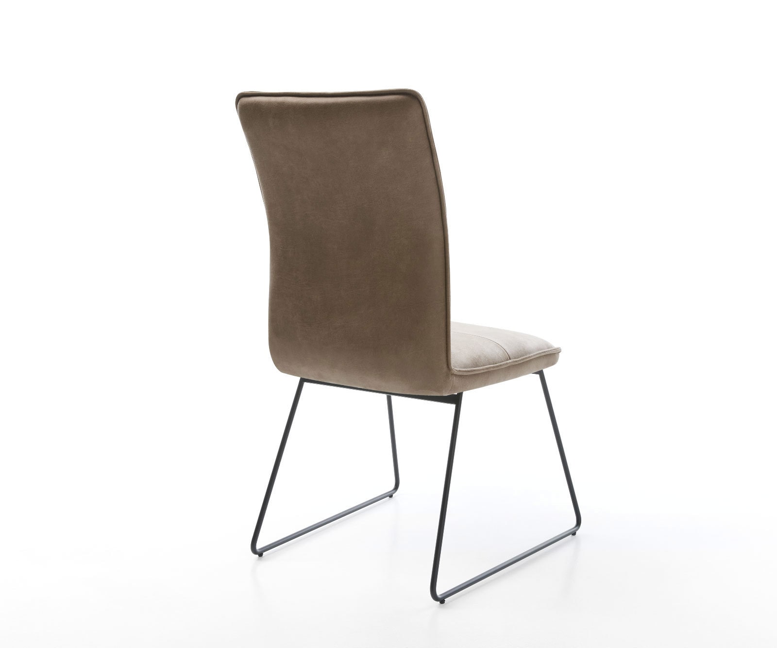 Chaise-de-salle-à-manger Maddy-Flex microvelours taupe vintage pied trapèze noir 4 Chaise-de-salle-à-manger Maddy-Flex microvelours taupe vintage pied trapèze noir 4
