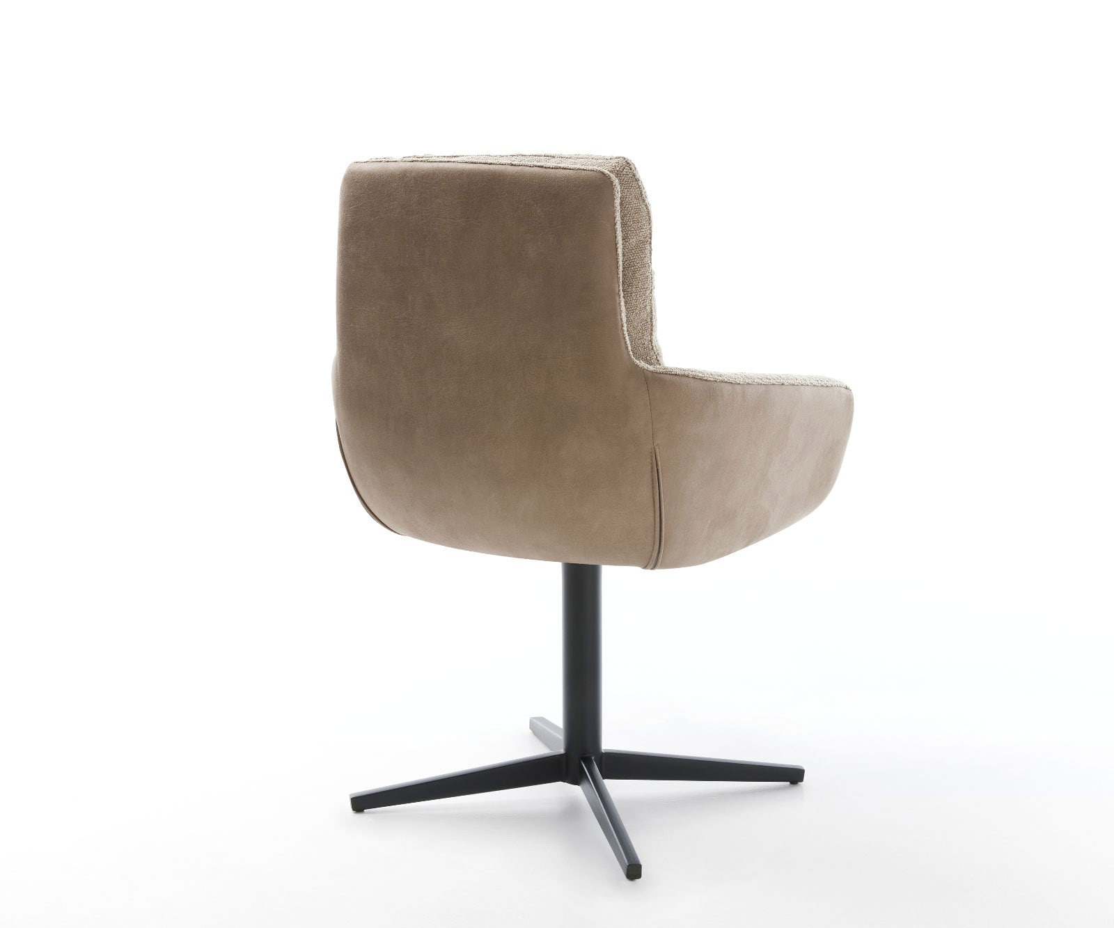 Chaise-pivotante Abelia-Flex avec accoudoirs tissu mixte couleur boue pied de chaise 4 branches noir pivotement sur 360° 4 Chaise-pivotante Abelia-Flex avec accoudoirs tissu mixte couleur boue pied de chaise 4 branches noir pivotement sur 360° 4