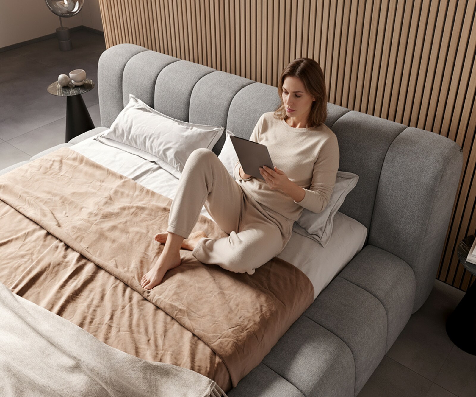 Sommier-rembourré Cutio 180x200 cm Tissu structuré  3