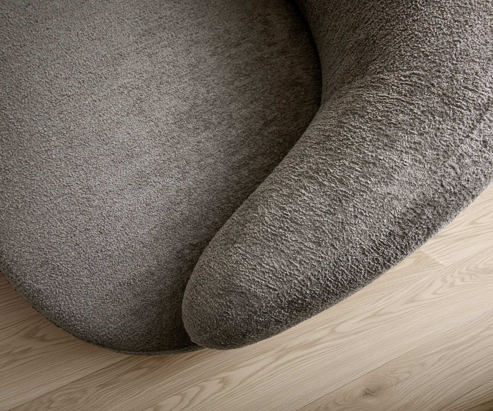 Fauteuil-lounge Nova 88 x 88 cm Bouclé Soft boue  5