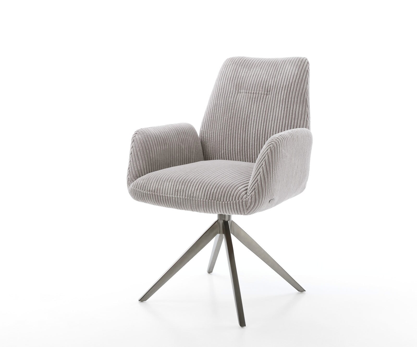 Chaise-pivotante Zoa-Flex côtelé gris argenté pied croisé large grafiete pivotement sur 360° fonction bascule ressorts ensachés 1