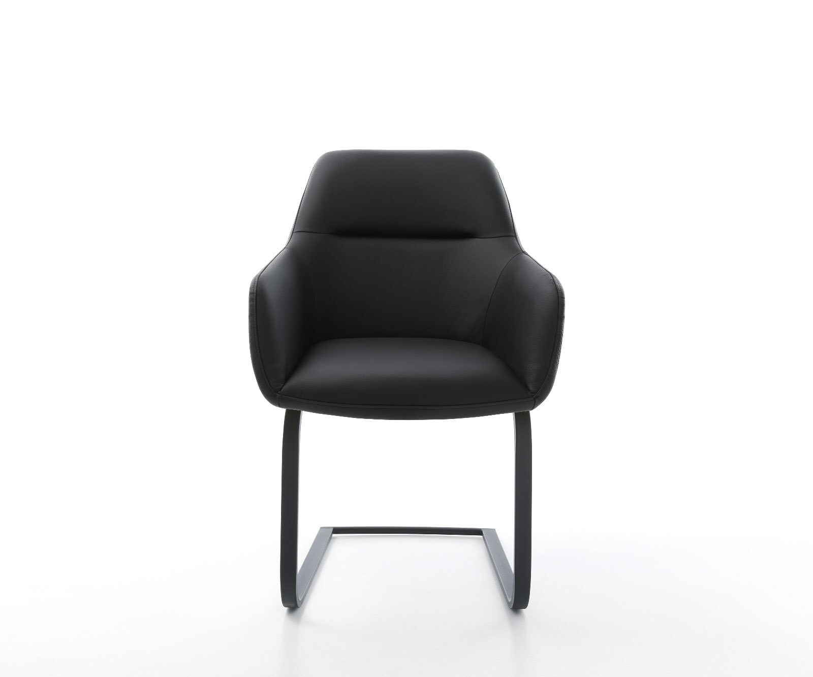 Cantilever Pejo-Flex cuir de vache noir pied cantilever plat noir ressorts ensachés 1