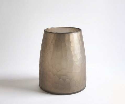 Vase Facetta l19 x P19 x H22 cm Verre Opal Fait main