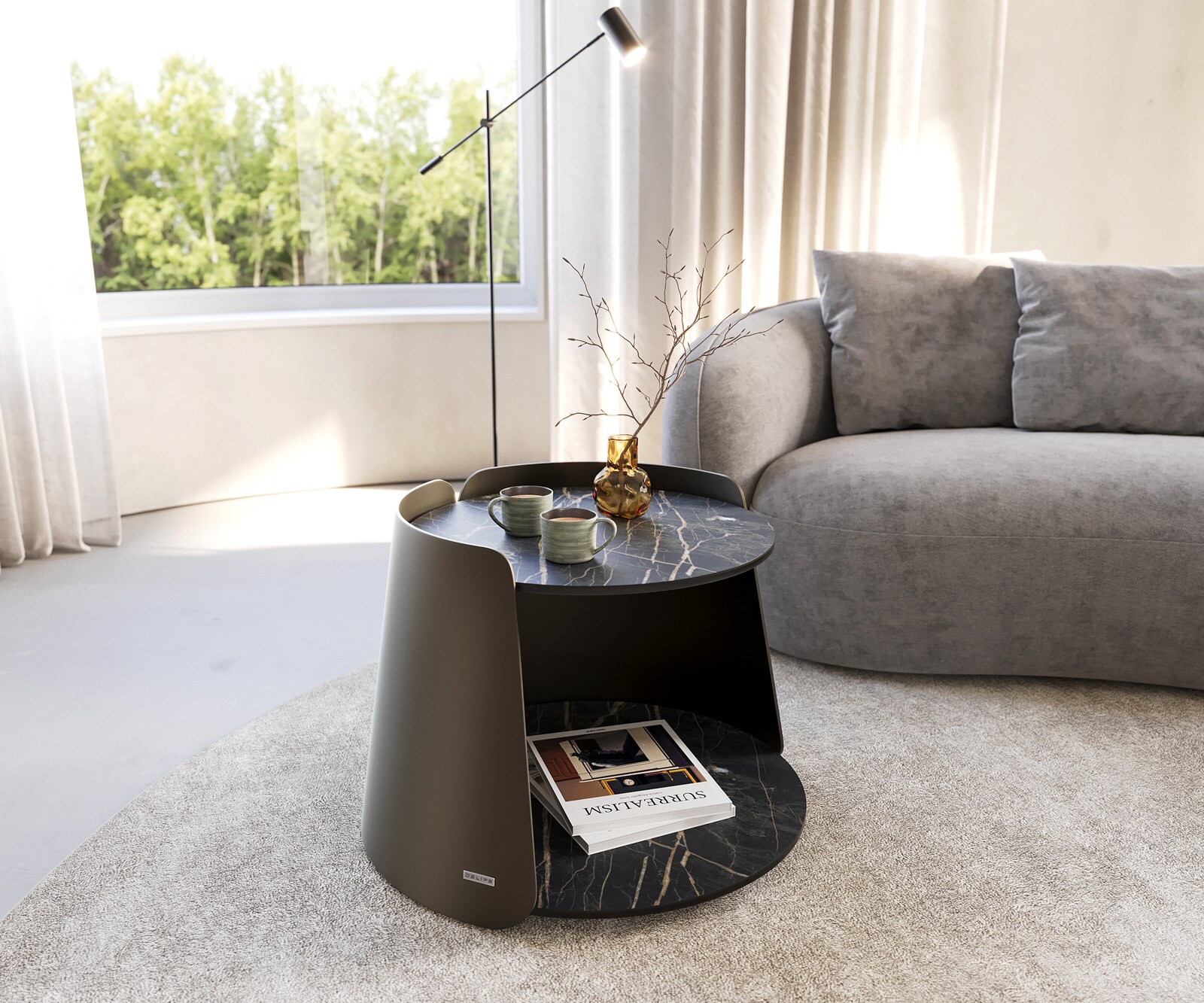 Table basse Daban 50x50 cm Céramique Piètement Métal 2