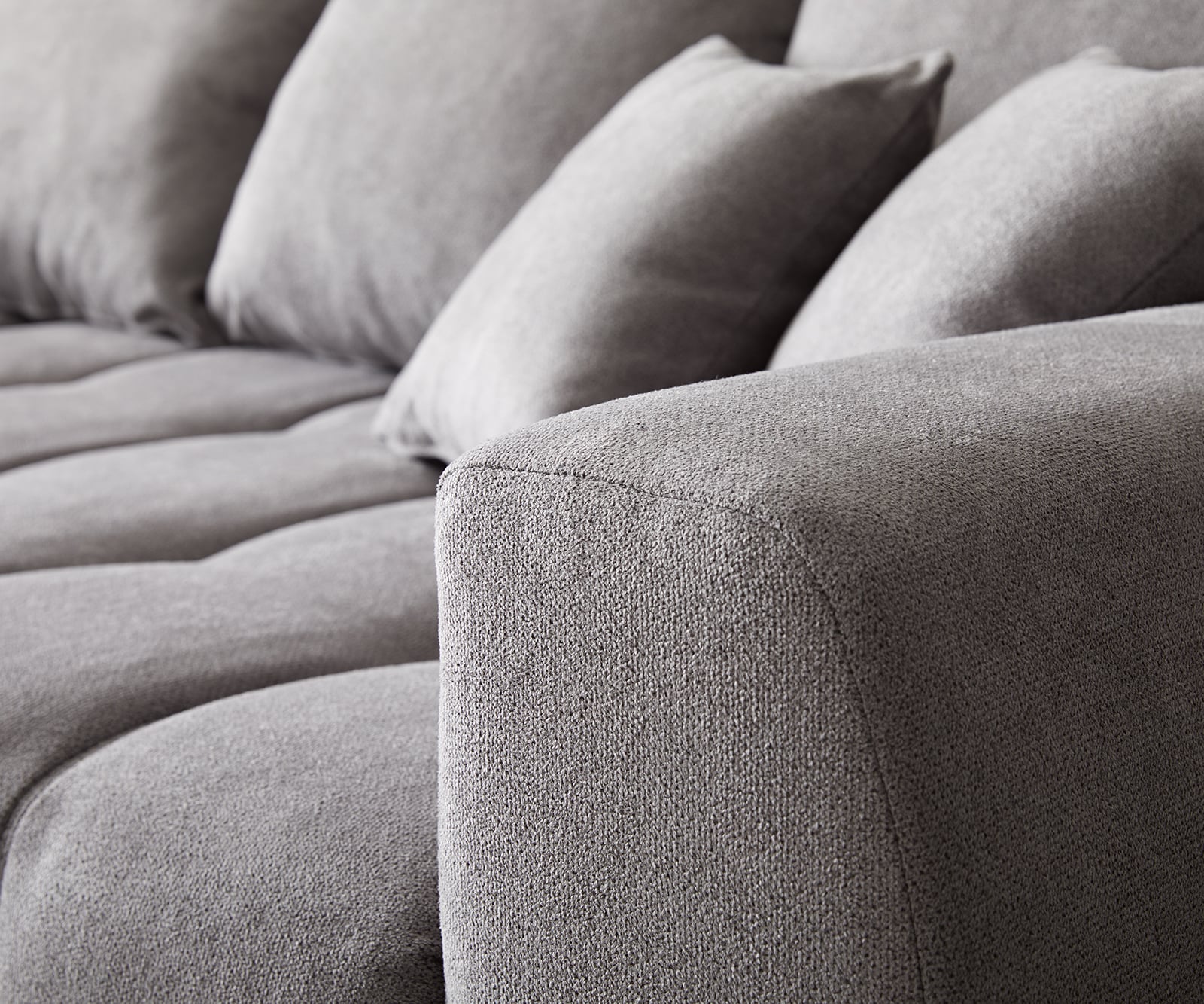 Canapé-panoramique Josea 300x220 cm microfibre gris pierre Recamière à gauche 2 Canapé-panoramique Josea 300x220 cm microfibre gris pierre Recamière à gauche 2