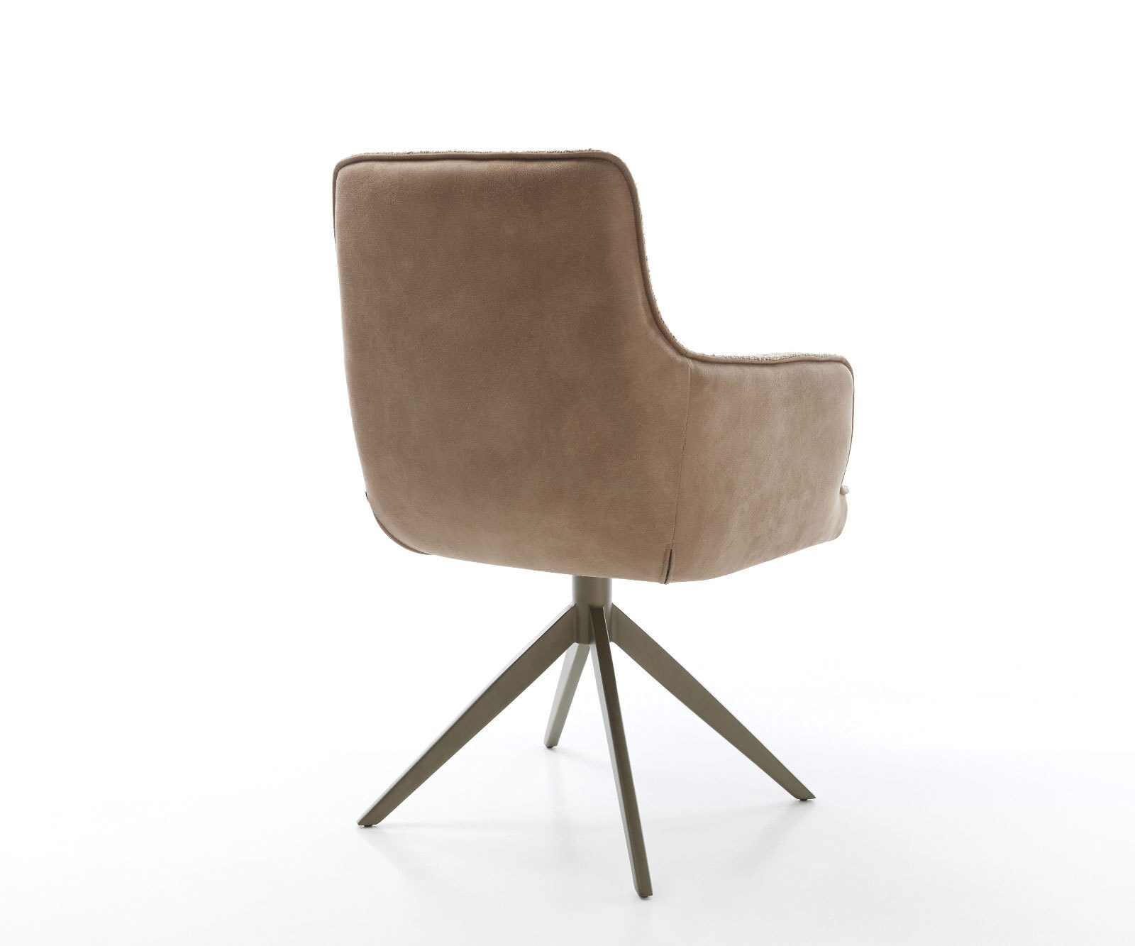 Chaise-pivotante Heira-Flex tissu mixte boue pied croisé large aspect titane pivotement sur 360° fonction bascule ressorts ensachés 4