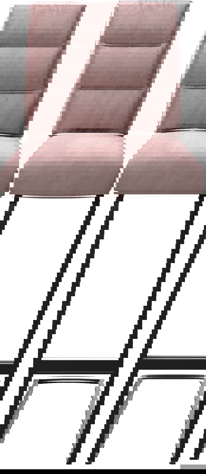 Chaise-de-bar Pela-Flex velours rosé chaise cantilever métal plat 3 Chaise-de-bar Pela-Flex velours rosé chaise cantilever métal plat 3