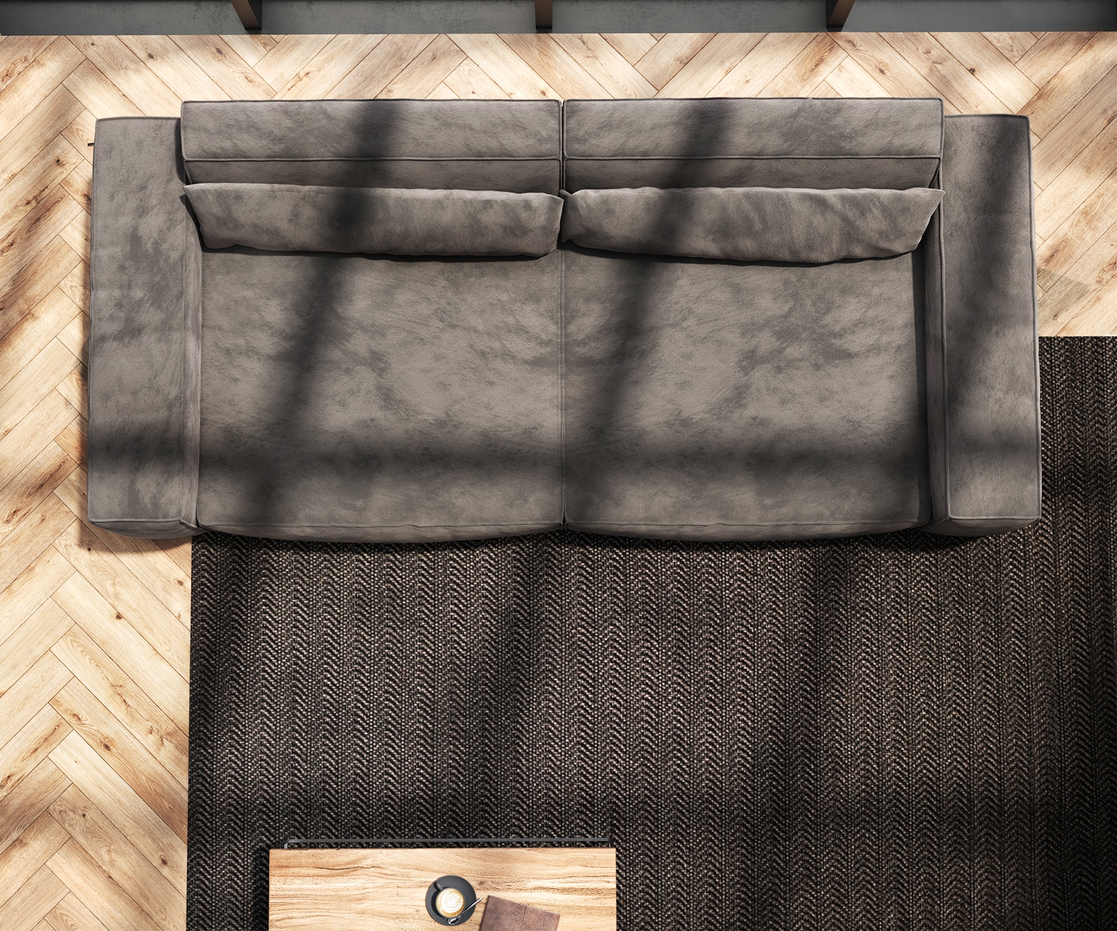 Grand Canapé Sirpio XL 270x130 cm Microfibre Marron Kaki 8